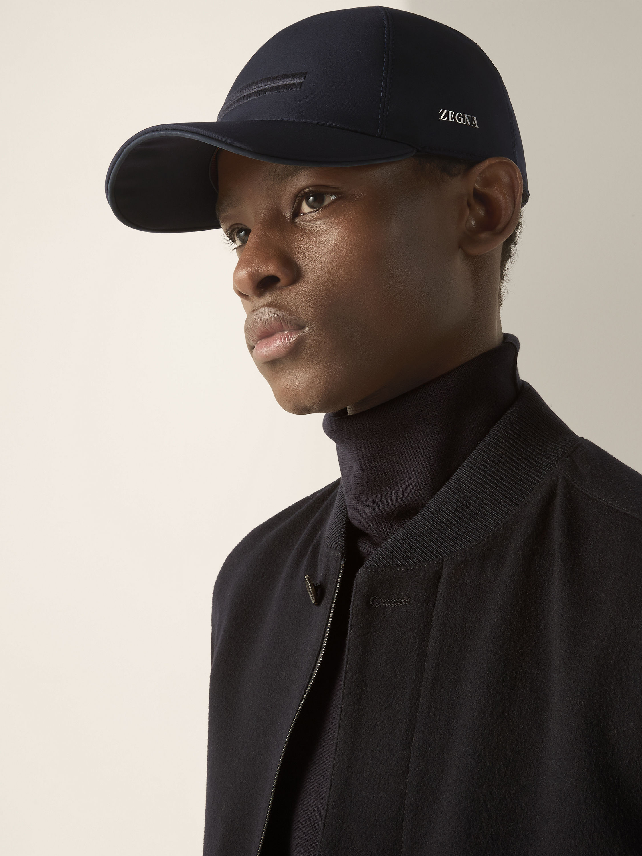 Navy Blue Microfiber Motorin Baseball Cap Product detail photo #2