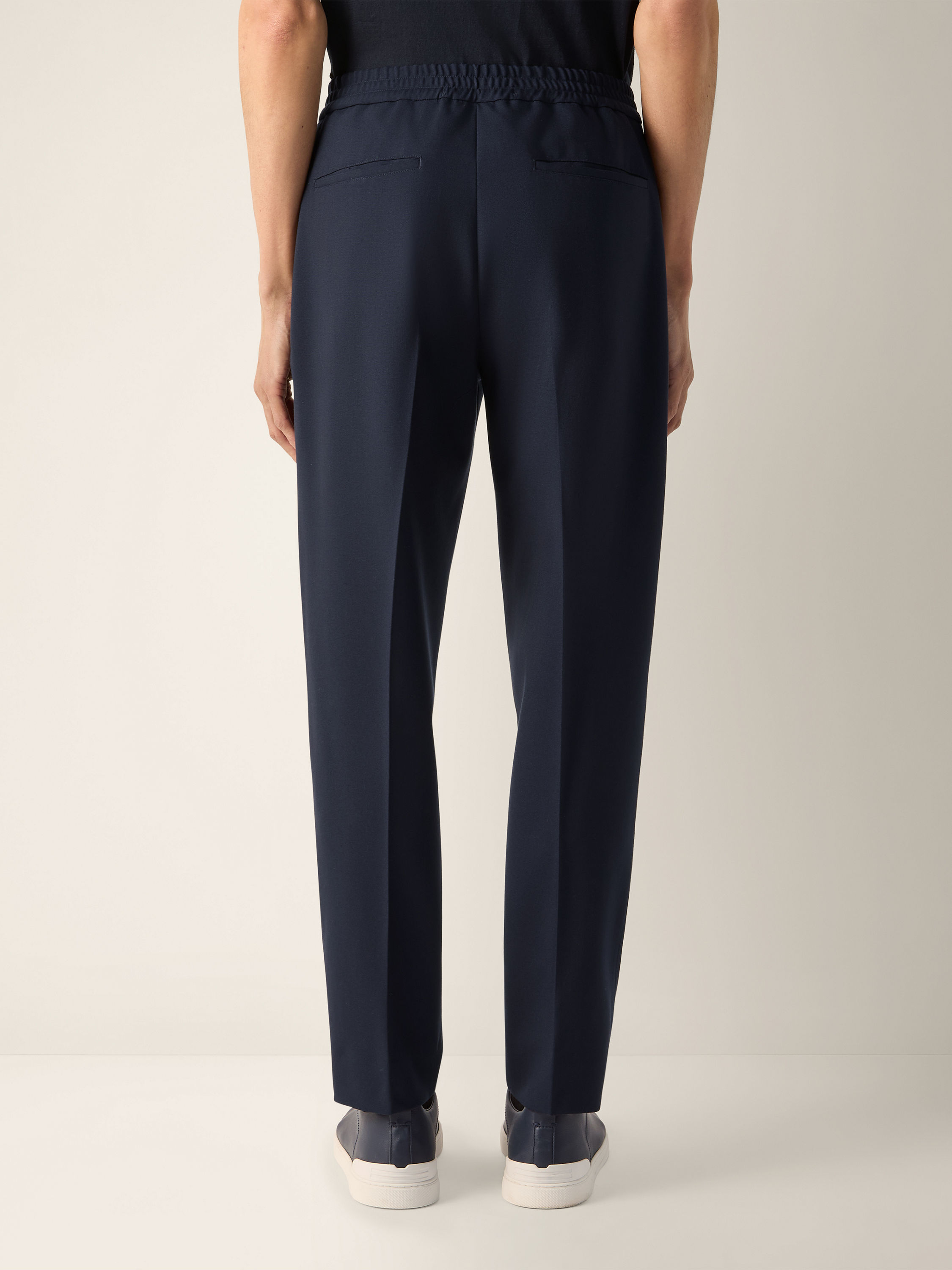 Navy Blue Wool Pants Product detail photo #5