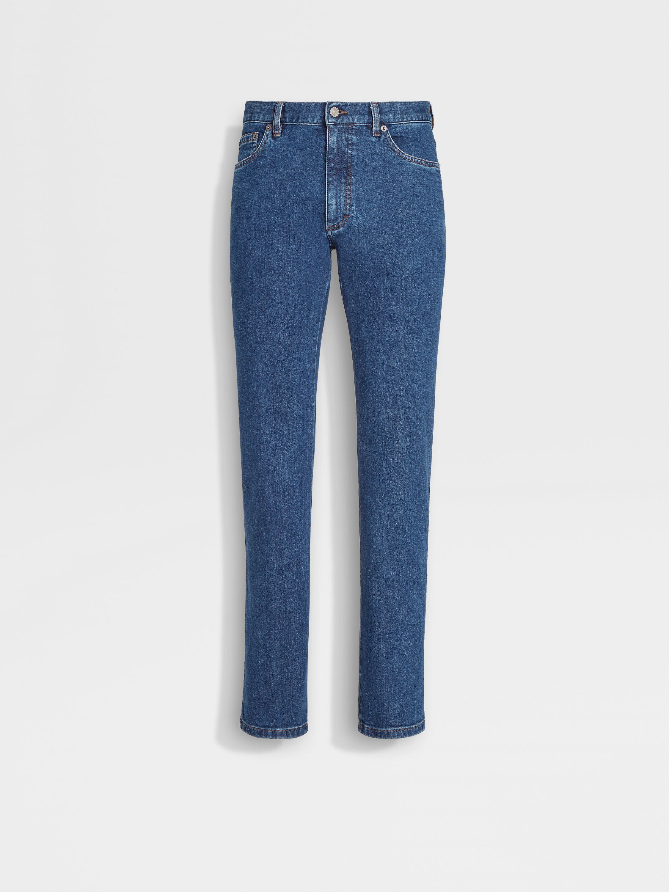 Blue Stone-washed Stretch Cotton Roccia Jeans