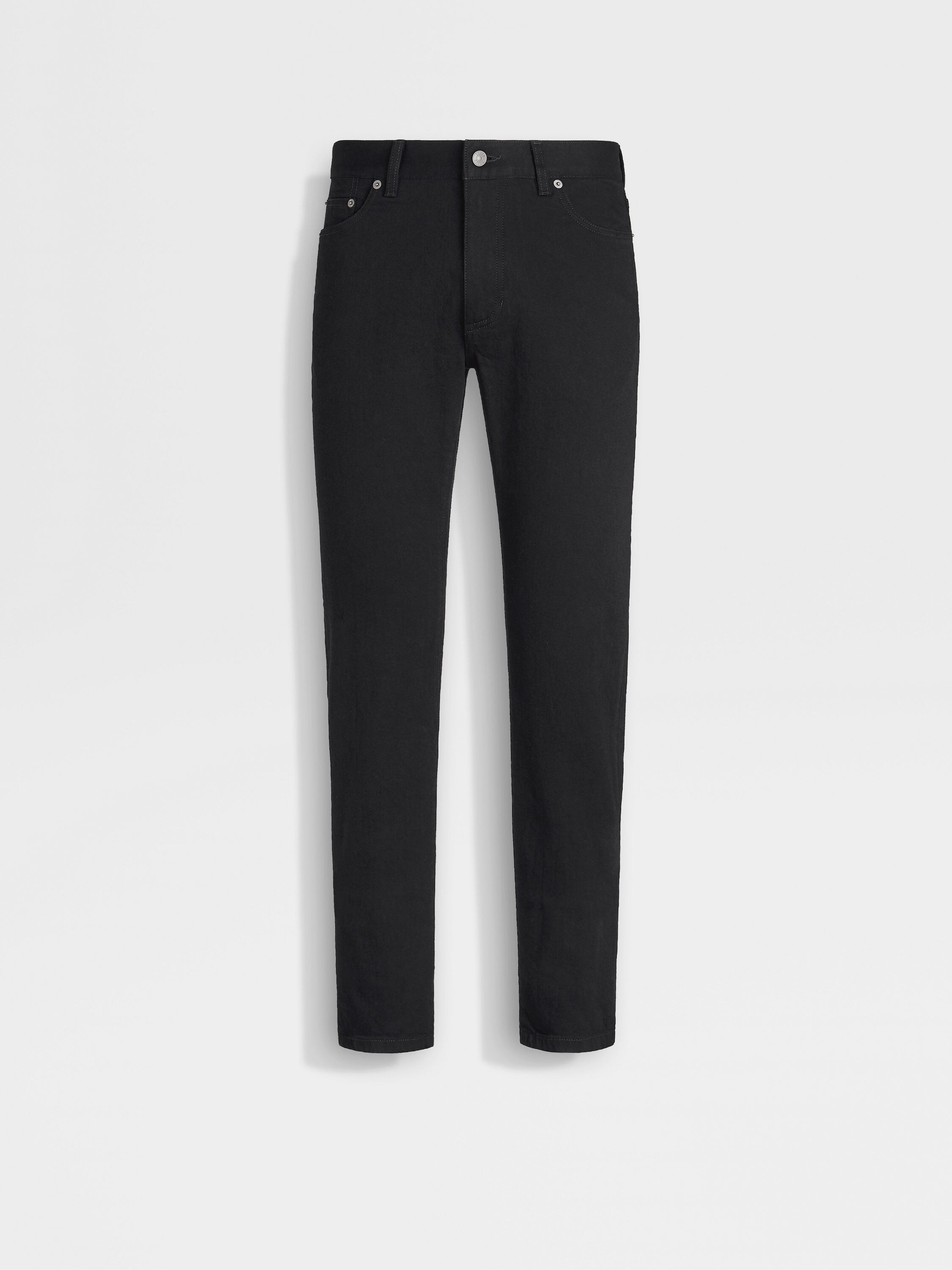 Black Rinse-washed Stretch Cotton Roccia Jeans