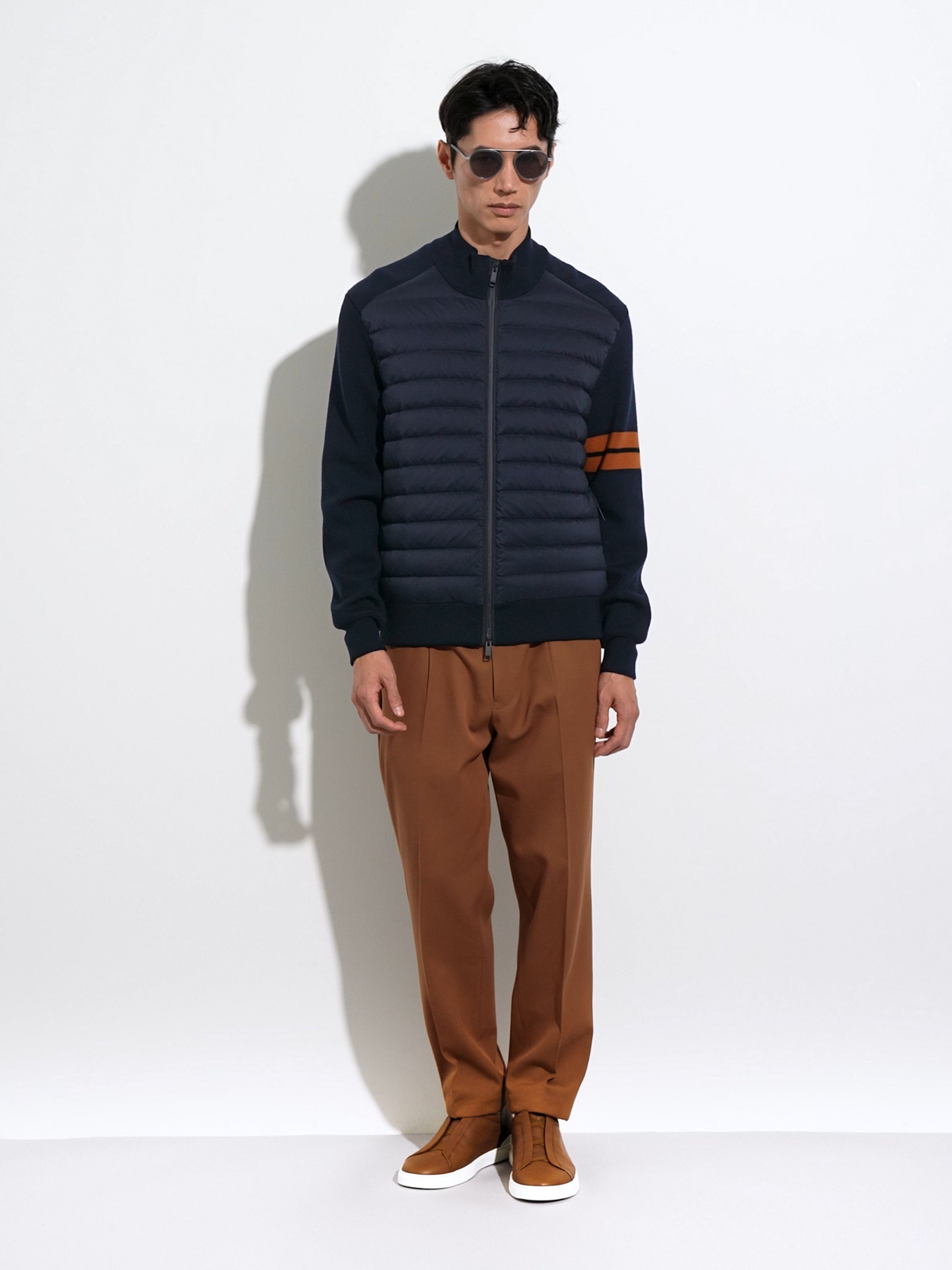 Navy Blue Mélange Cashseta Crewneck