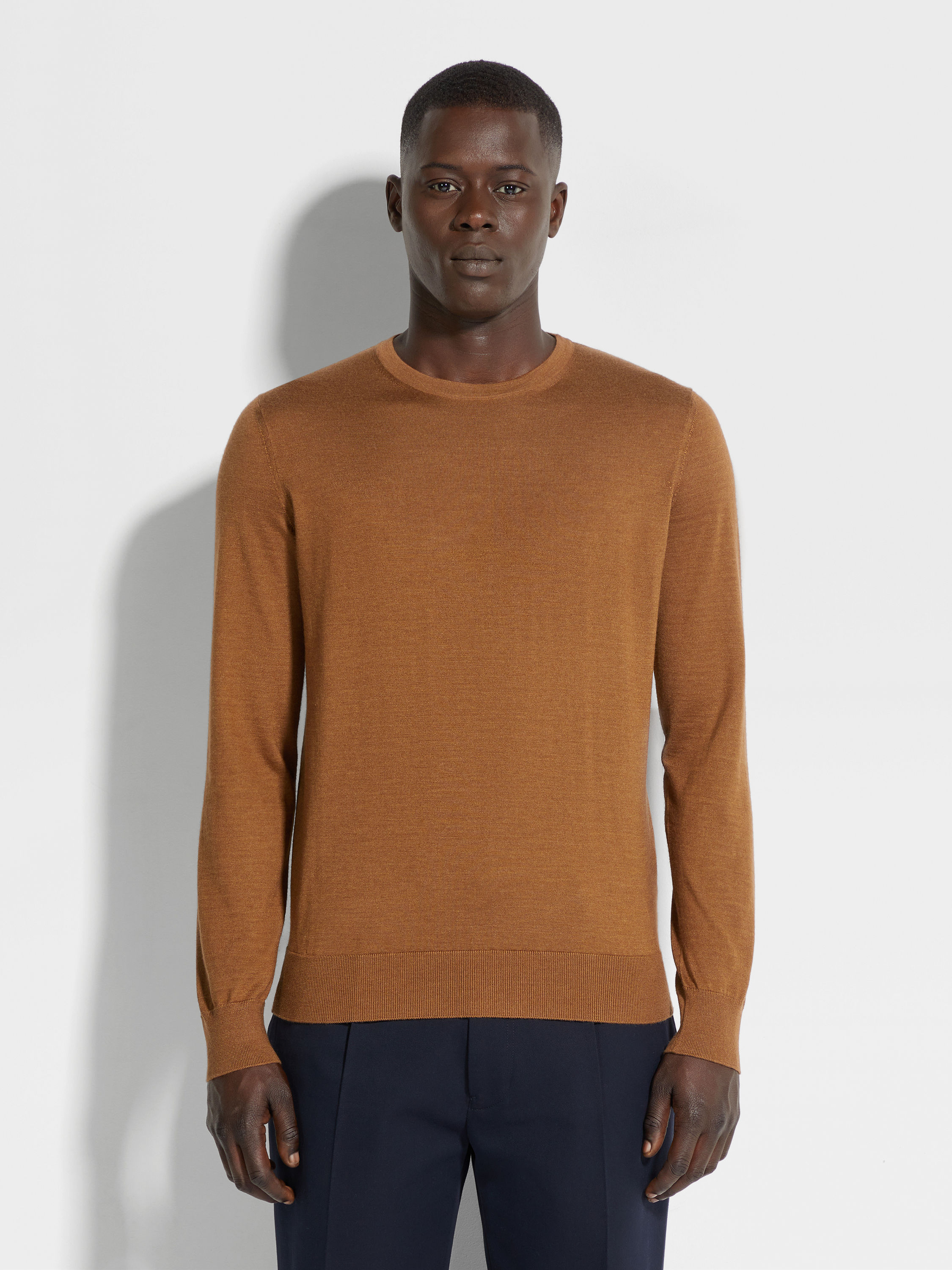 Dark Foliage Mélange Cashseta Crewneck Product detail photo #3