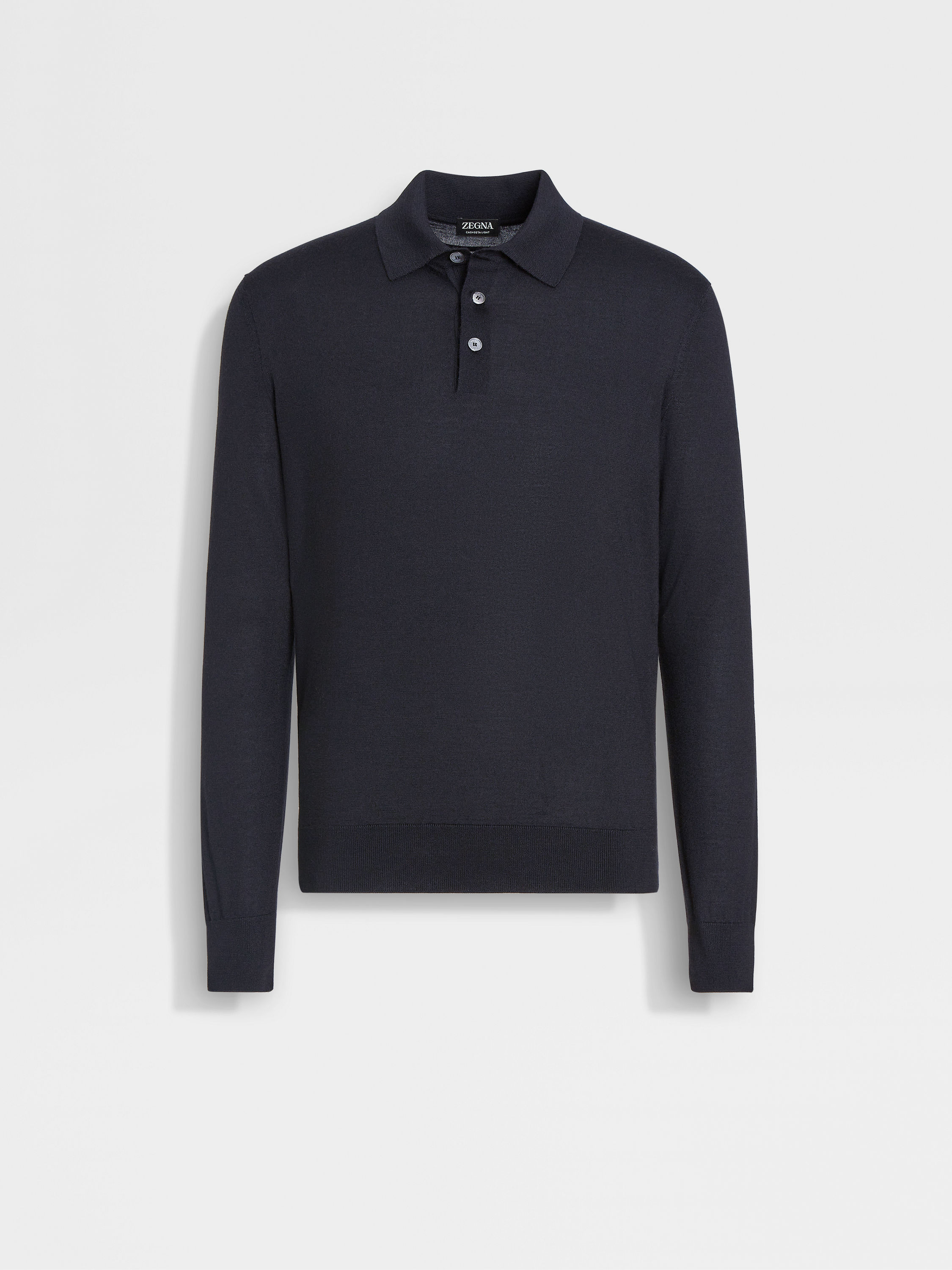 Navy Blue Mélange Cashseta Polo Shirt Main product photo