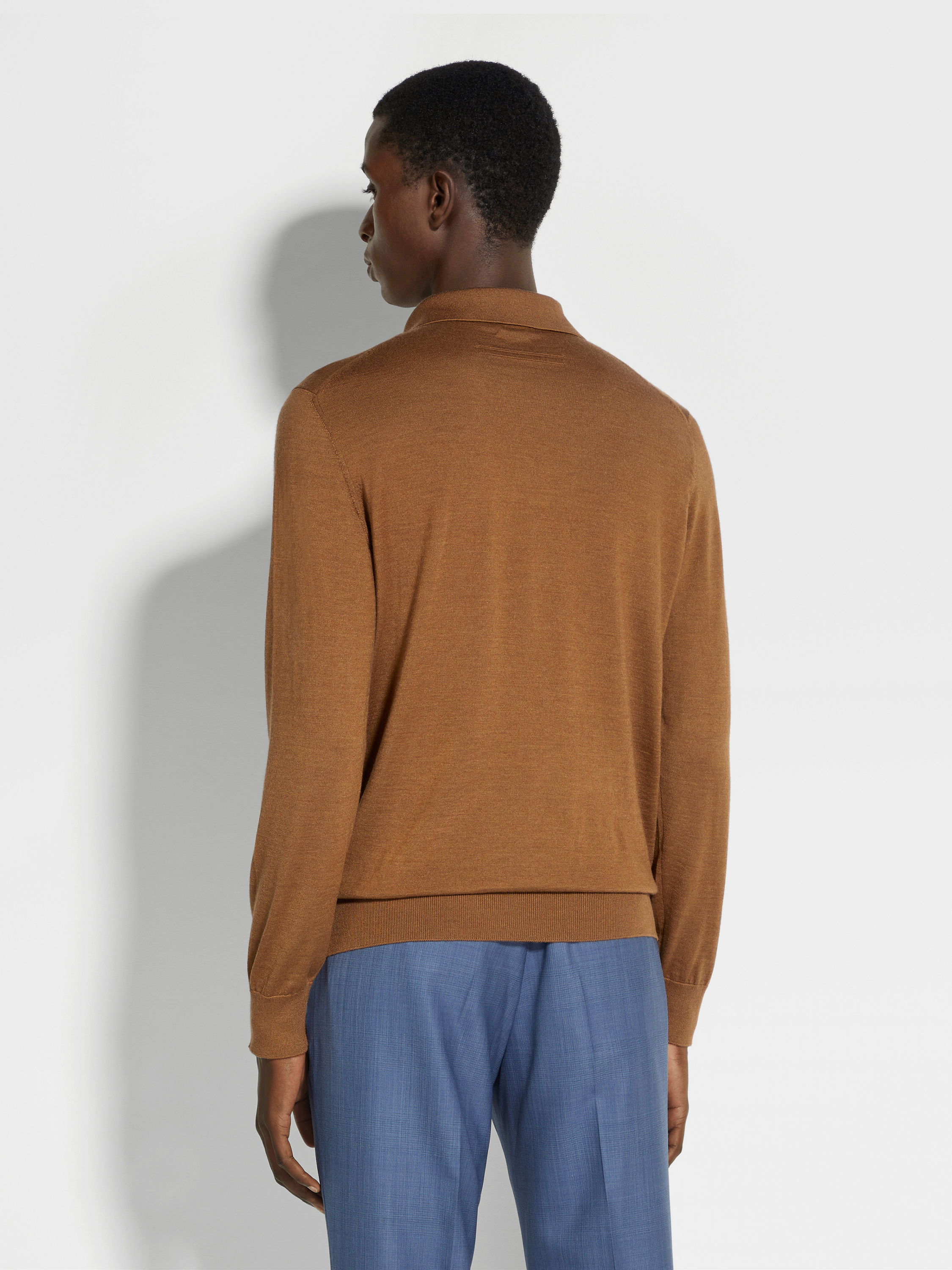 混深 Foliage 色 Cashseta Polo 衫 产品细节图 #4