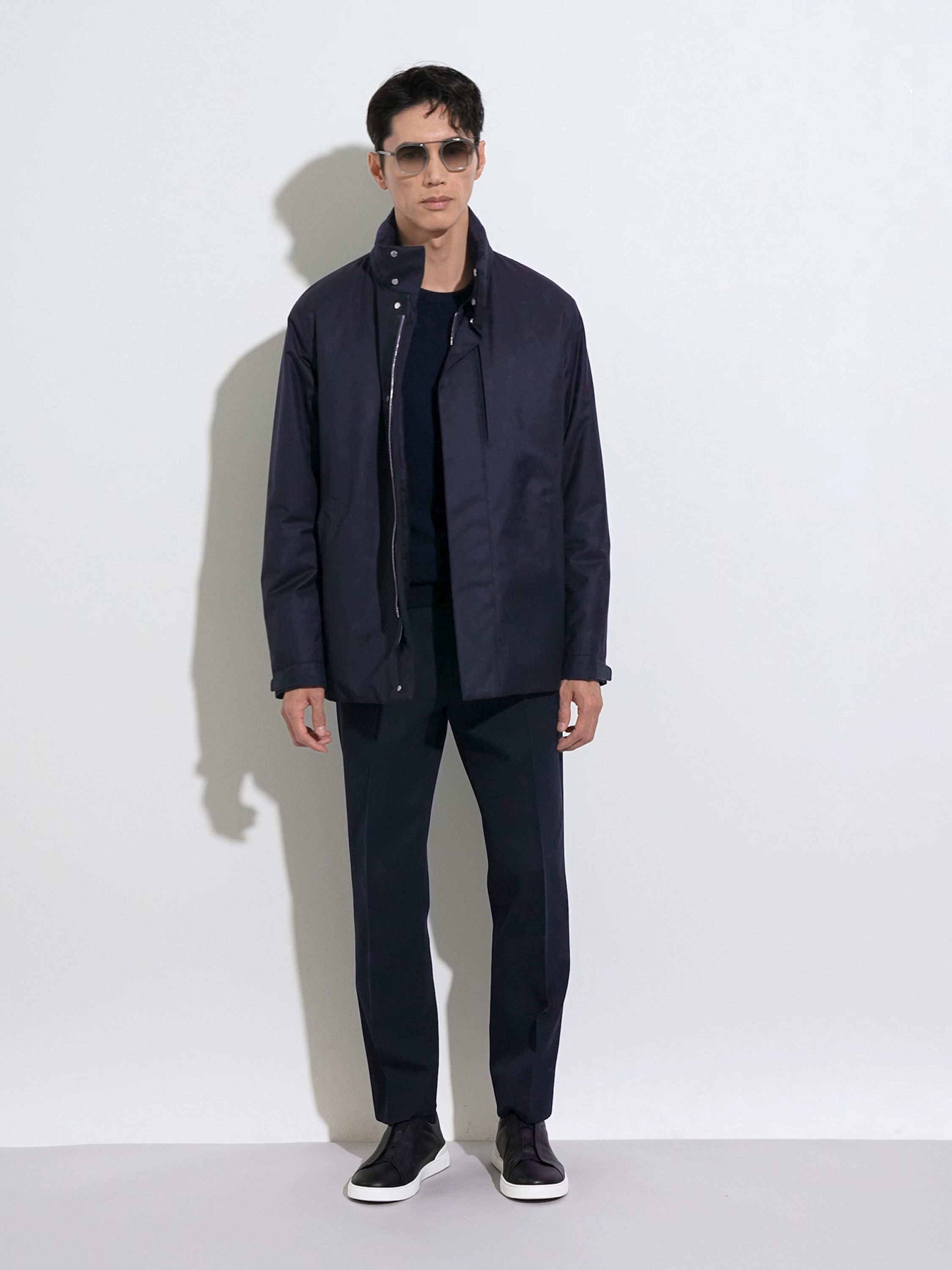 Navy Blue Mélange Oasi Cashmere Crewneck