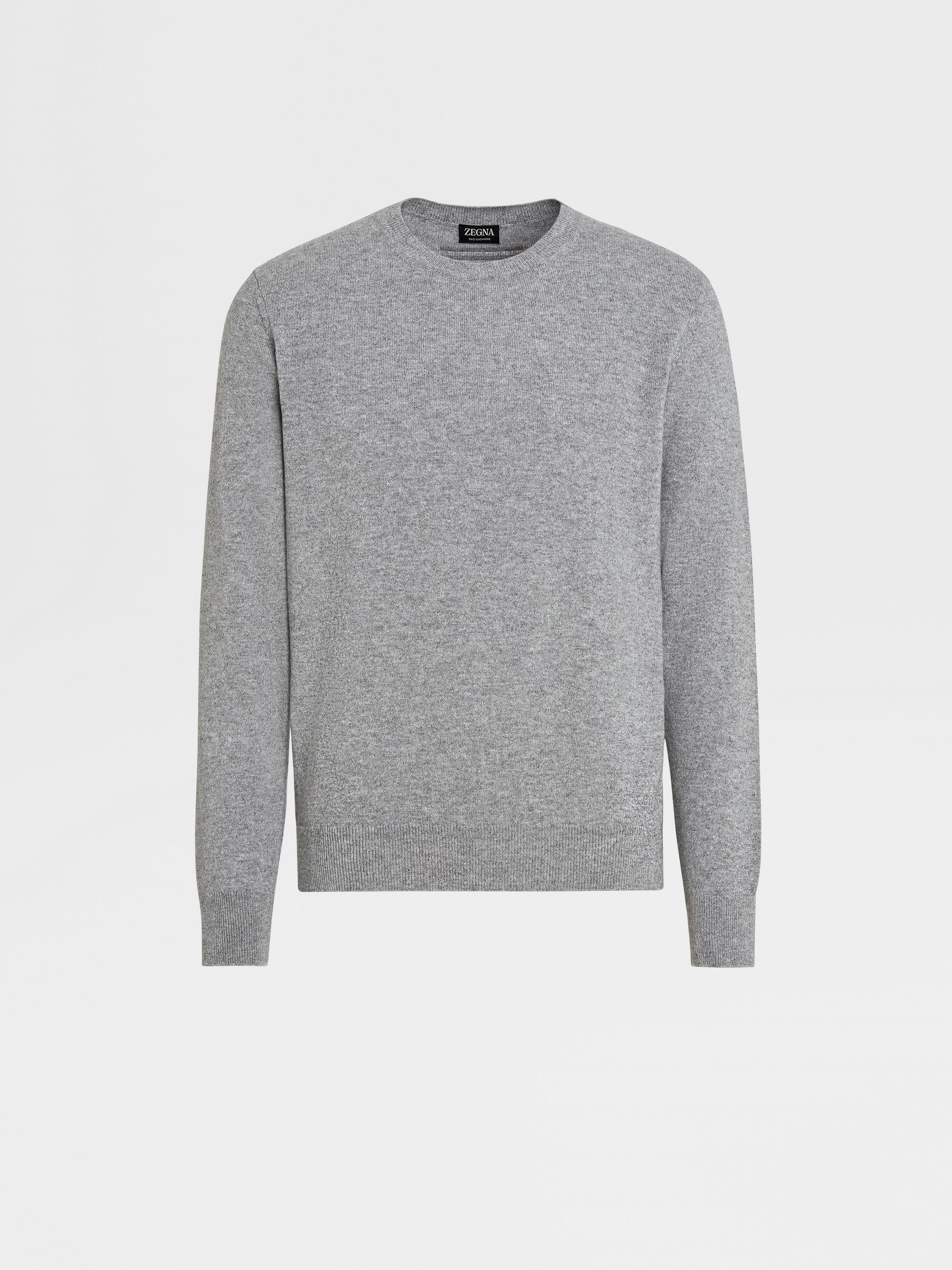 麻灰色 Oasi Cashmere 针织圆领毛衣 产品主图