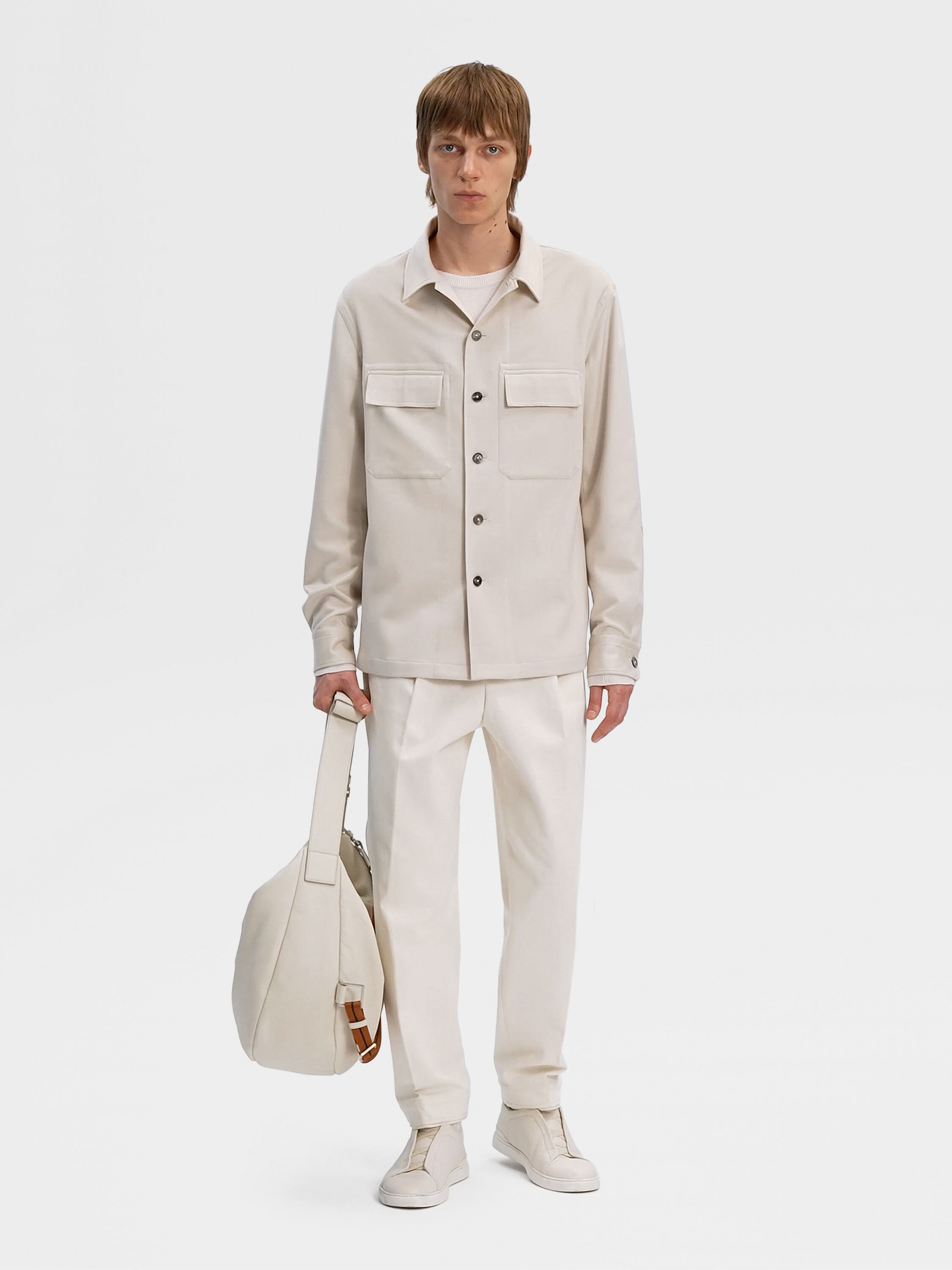 White Mélange Oasi Cashmere Crewneck