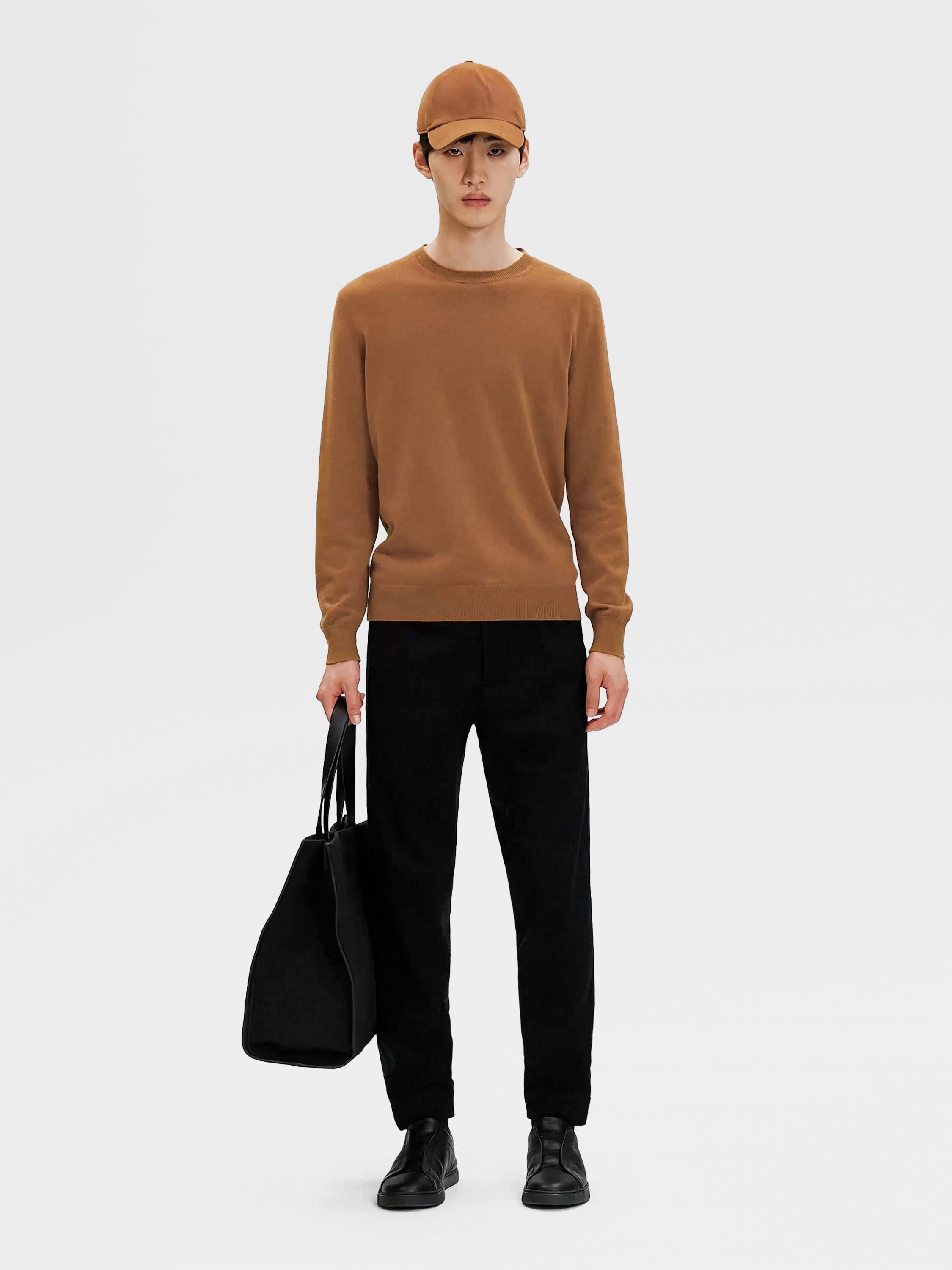 Dark Foliage Mélange Oasi Cashmere Crewneck
