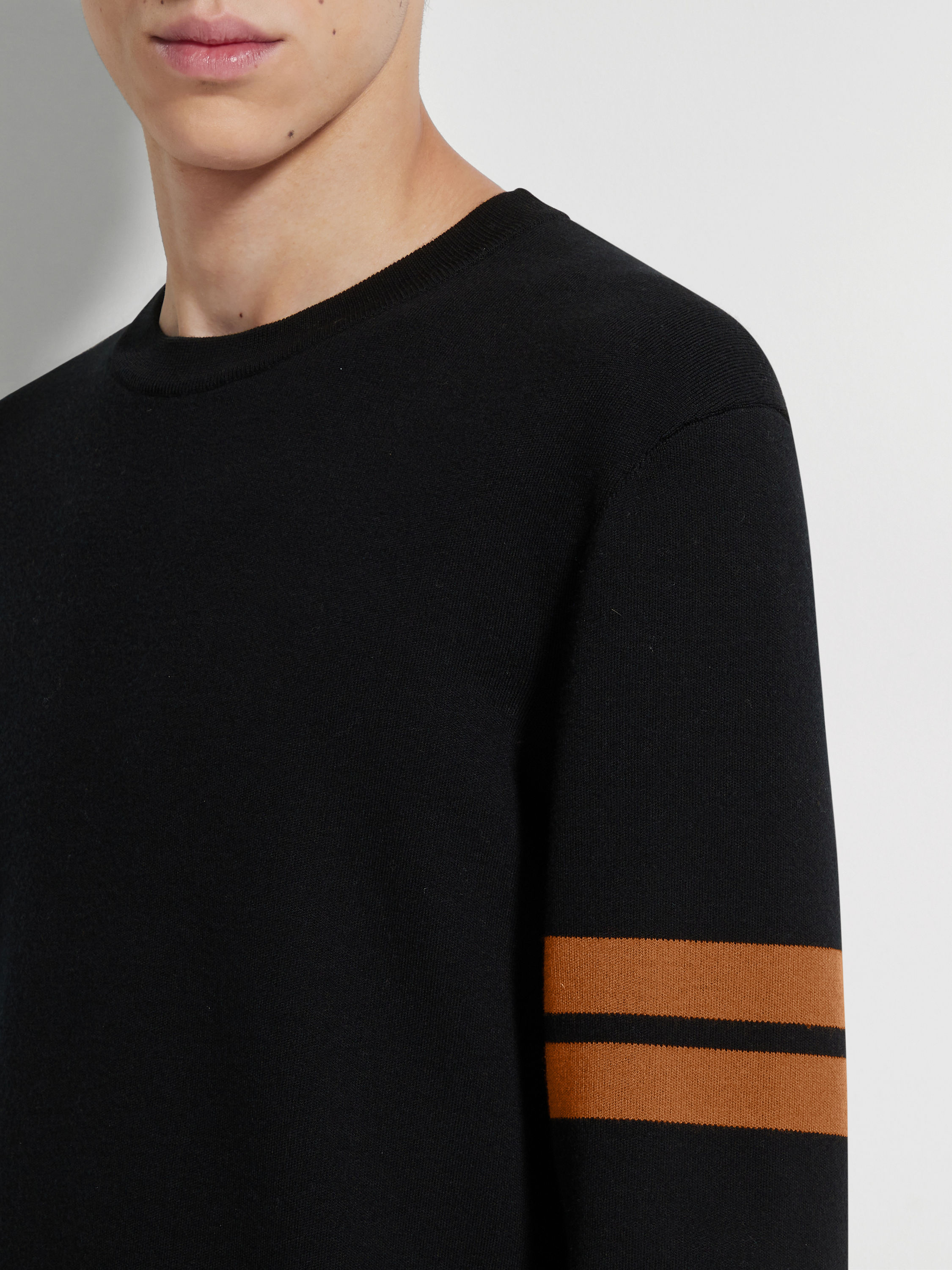 Black High Performance™ Wool Crewneck Product detail photo #1