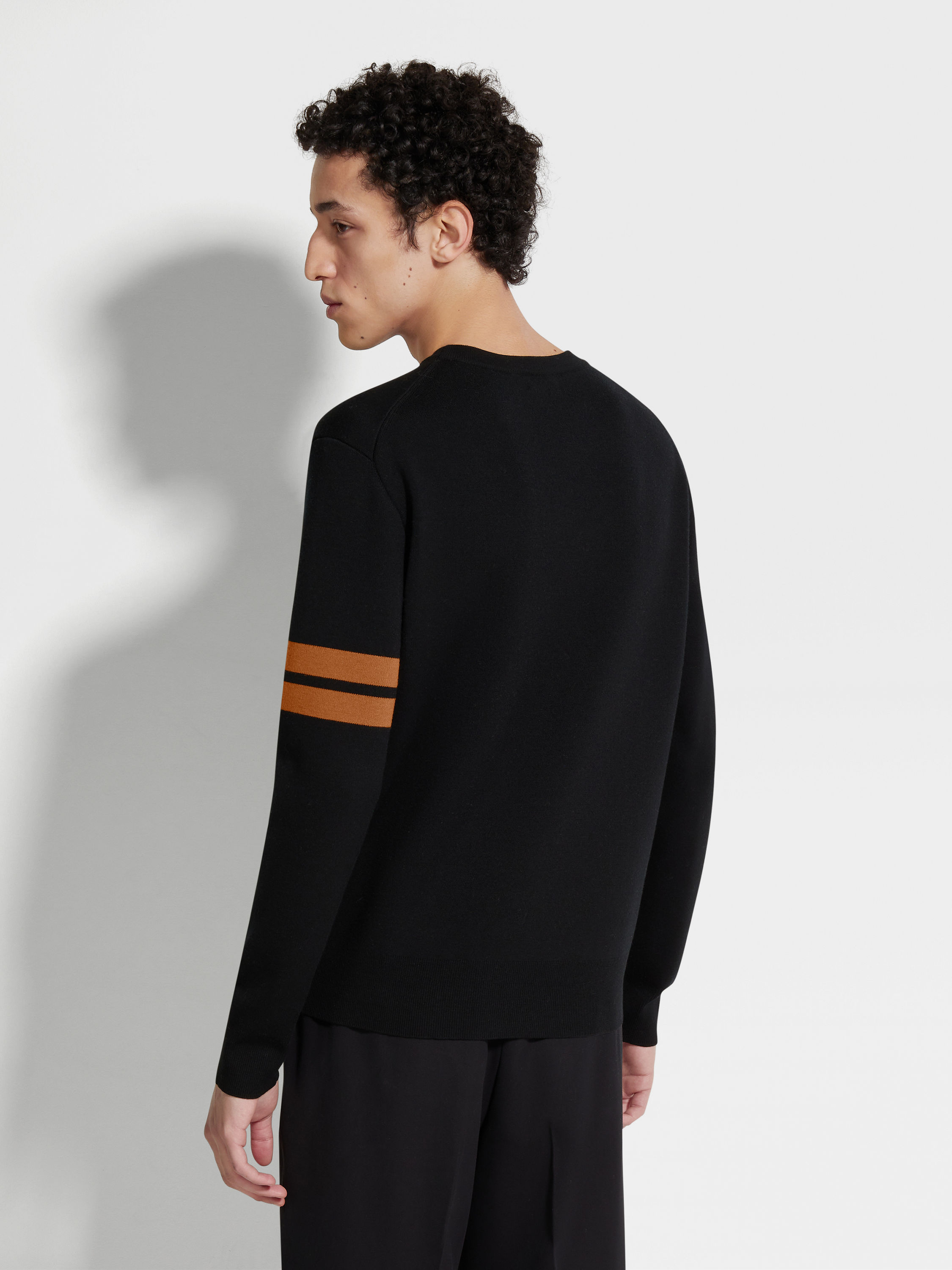 Black High Performance™ Wool Crewneck Product detail photo #4