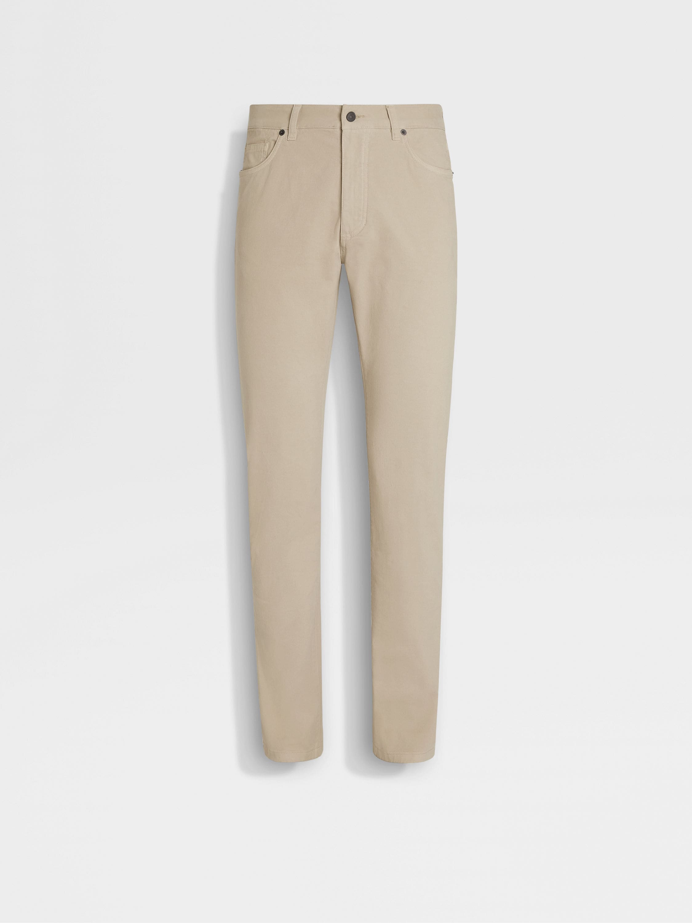 Beige Stretch Cotton Roccia Jeans