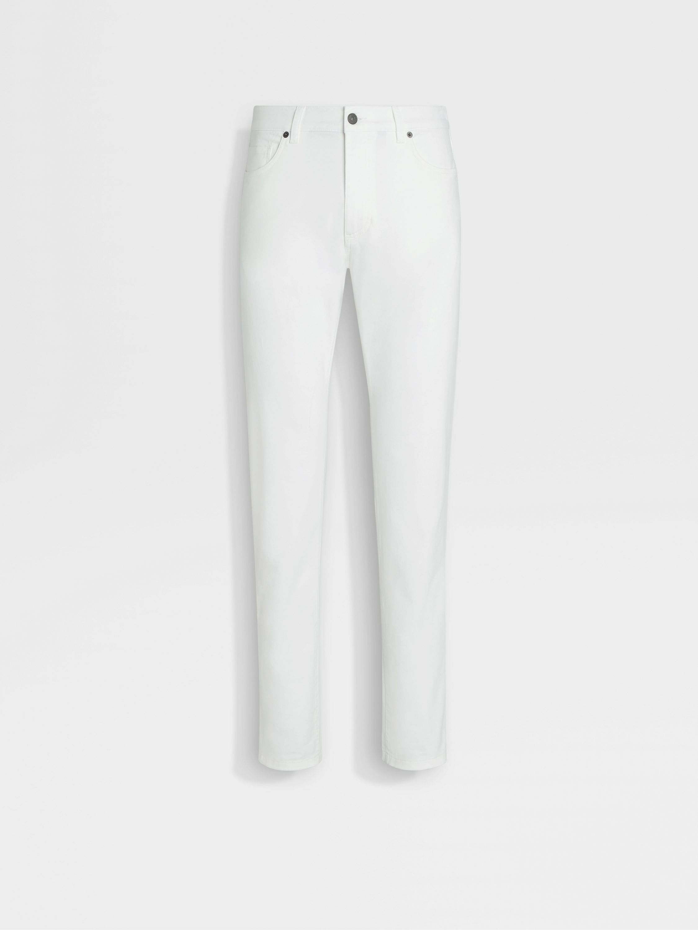 White Stretch Cotton Roccia Jeans