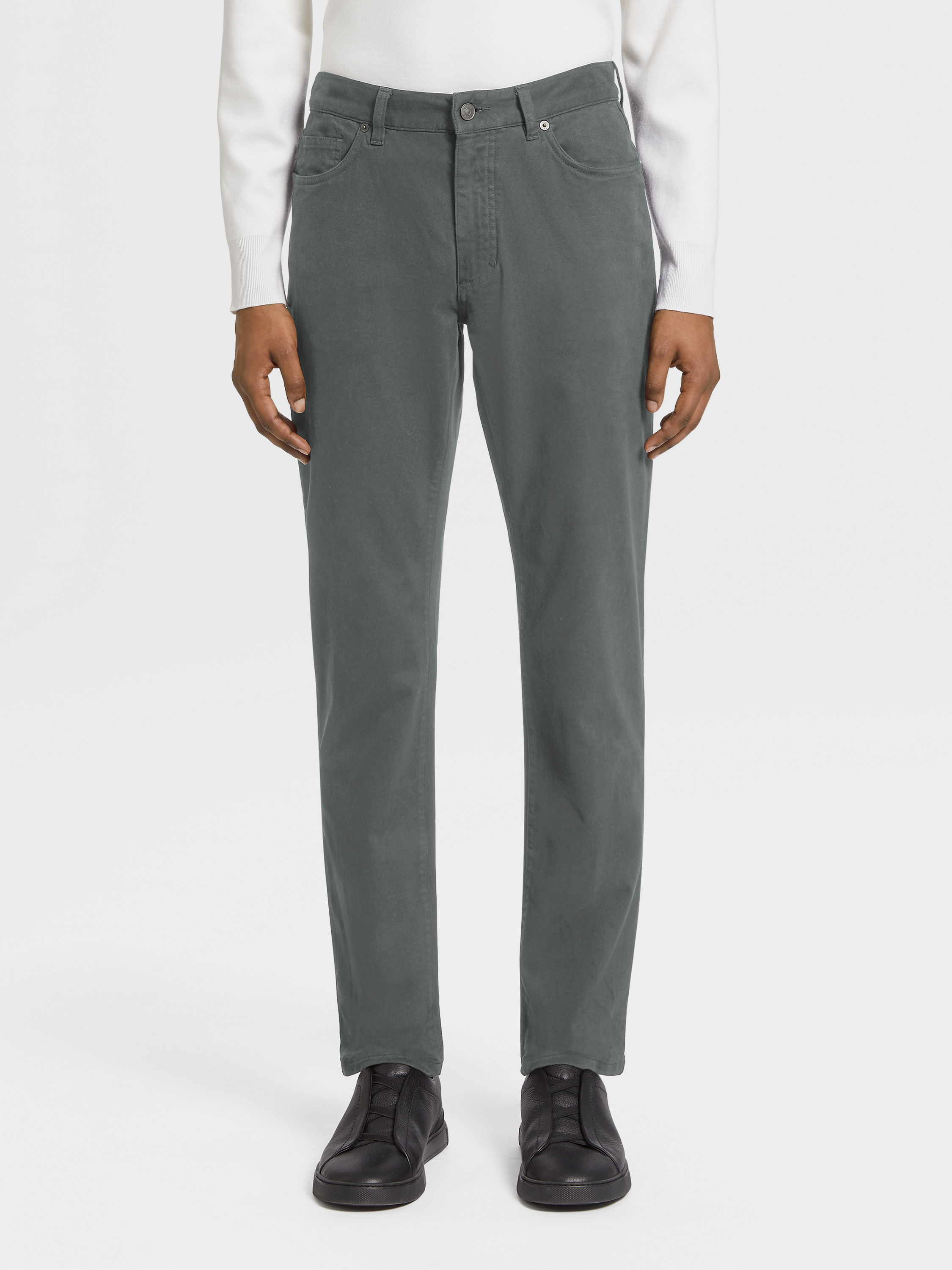 浅灰色弹力棉质 Roccia 牛仔裤 產品細節圖 #1