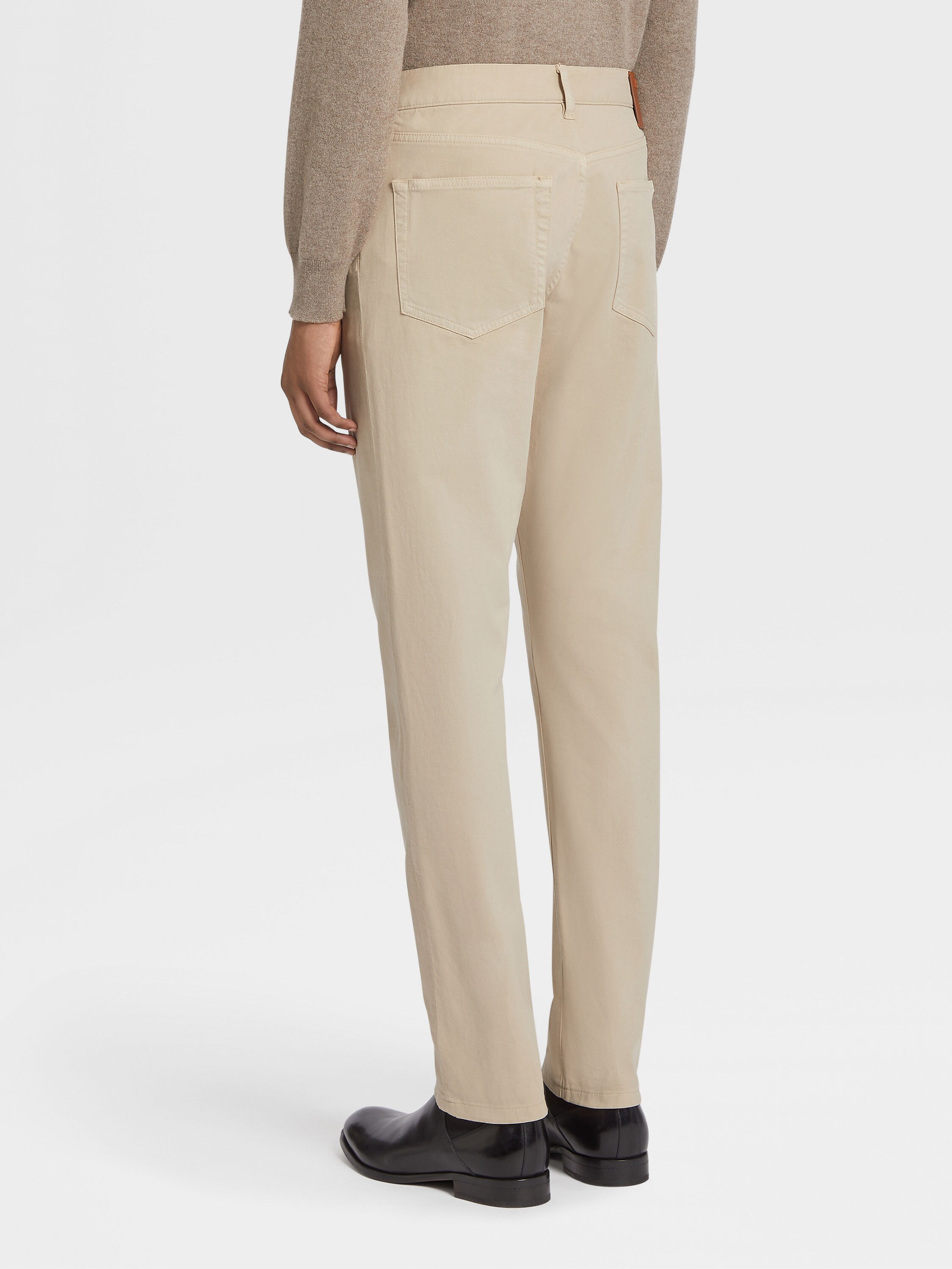 米色弹力棉质 Roccia 牛仔裤 產品細節圖 #2