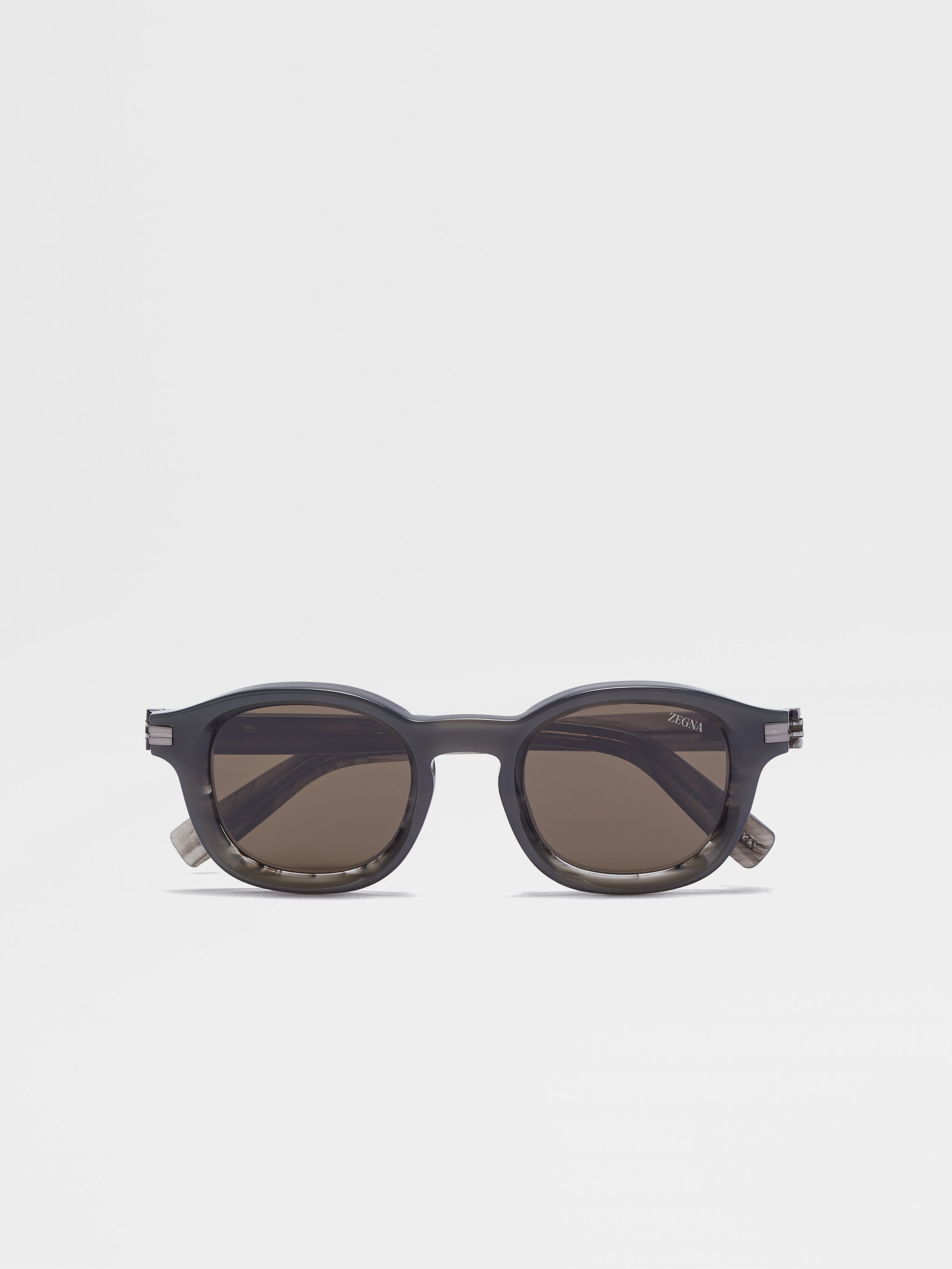 Opal Grey and Striped Grey Aurora I Acetate Sunglasses