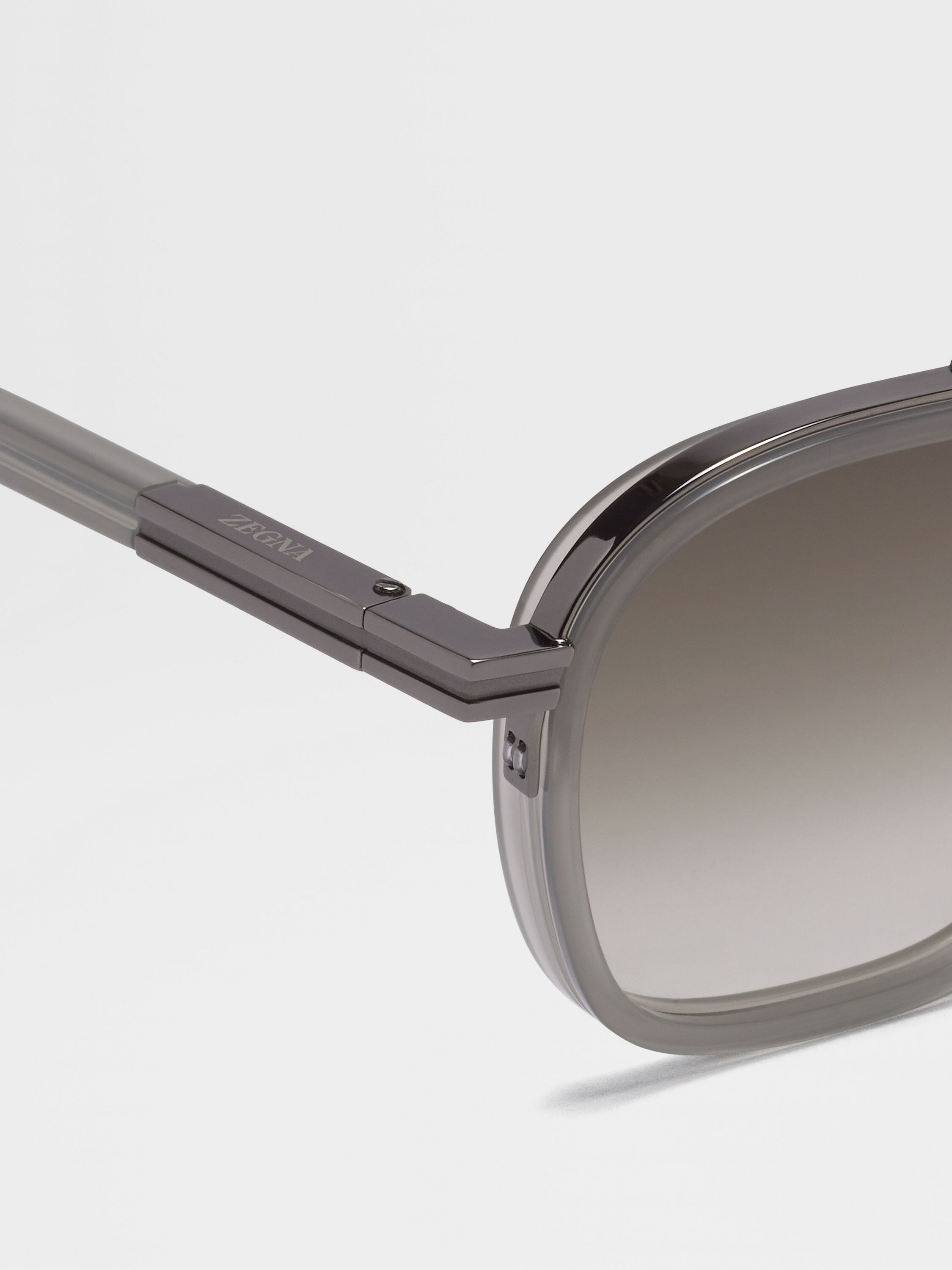 Grey Orizzonte I Acetate and Metal Sunglasses Product detail photo #1