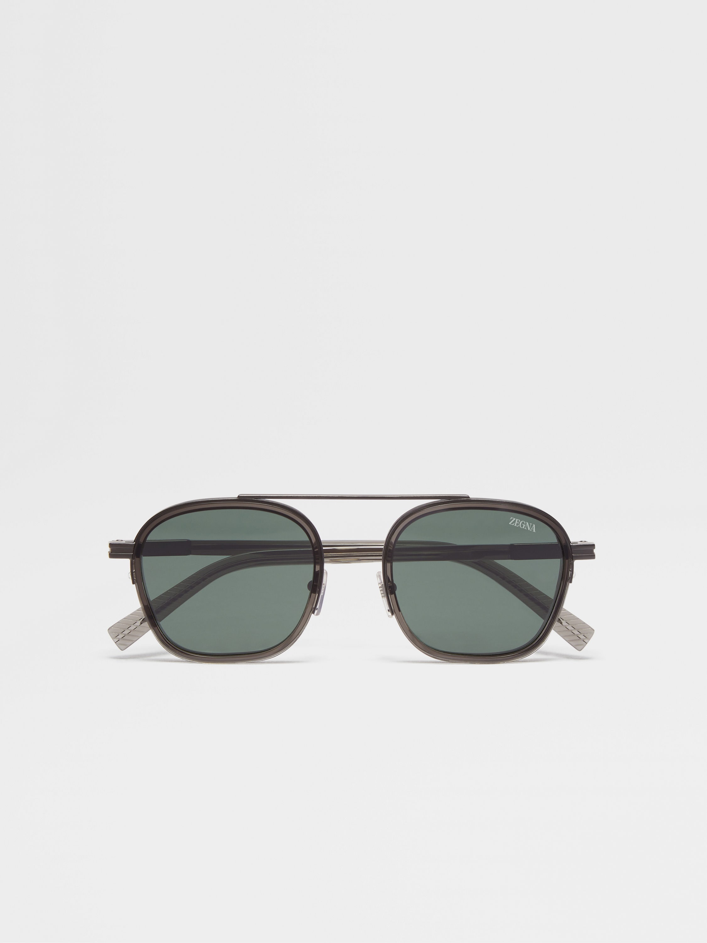 Transparent Dark Grey Orizzonte I Acetate and Metal Sunglasses