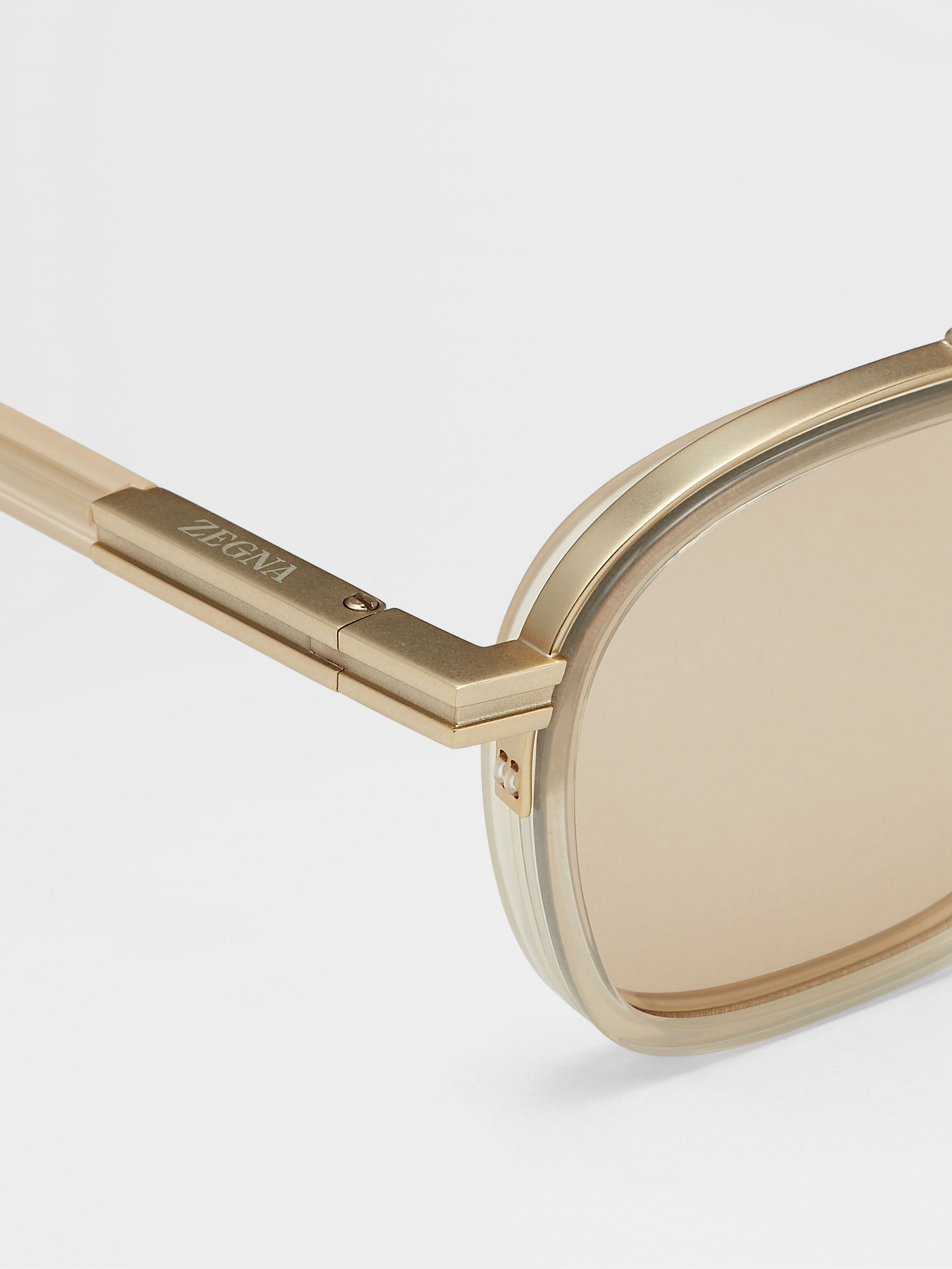 Transparent Dark Grey Orizzonte I Acetate and Metal Sunglasses Product detail photo #1