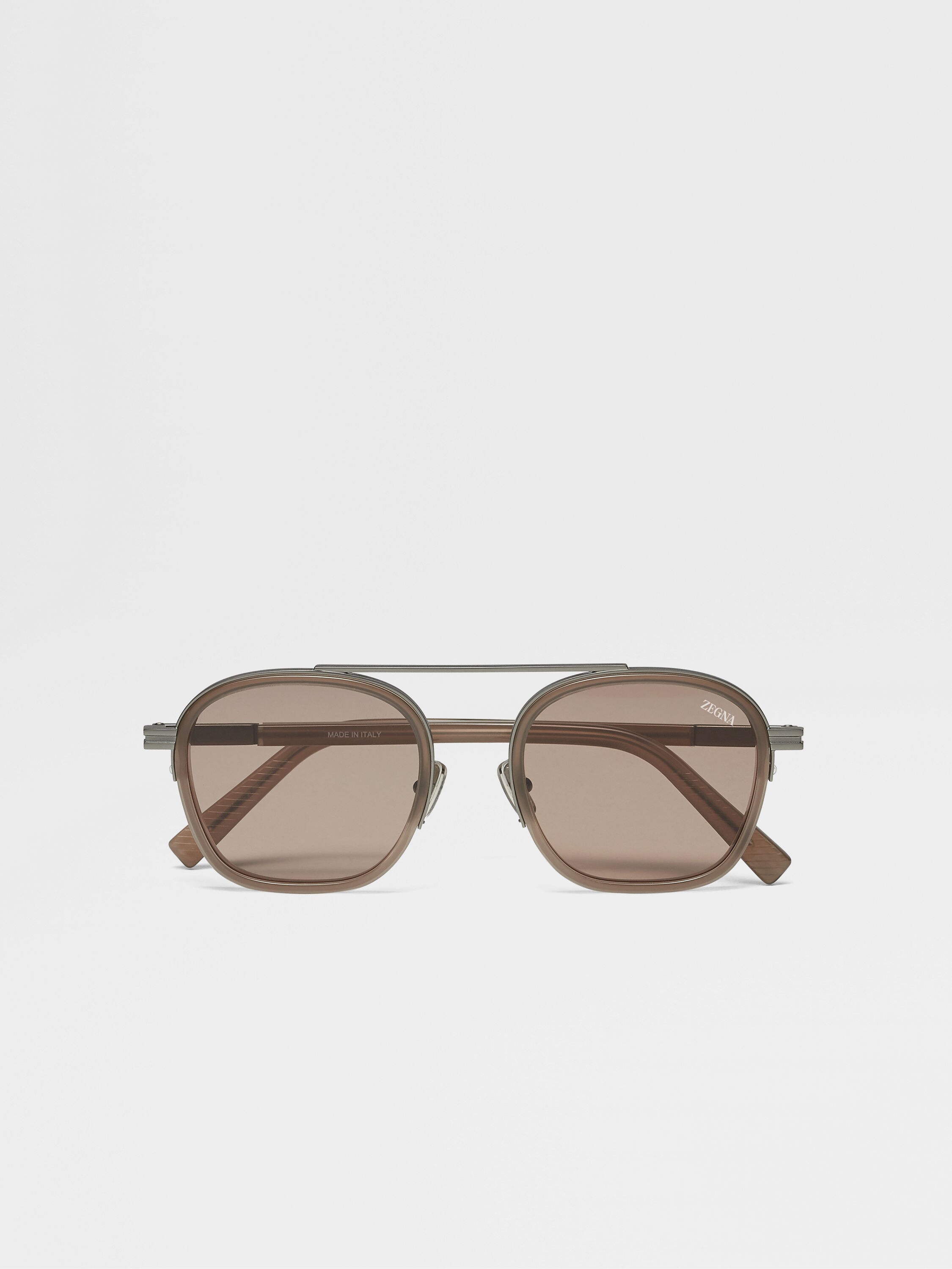 Light Brown Orizzonte I Acetate and Metal Sunglasses