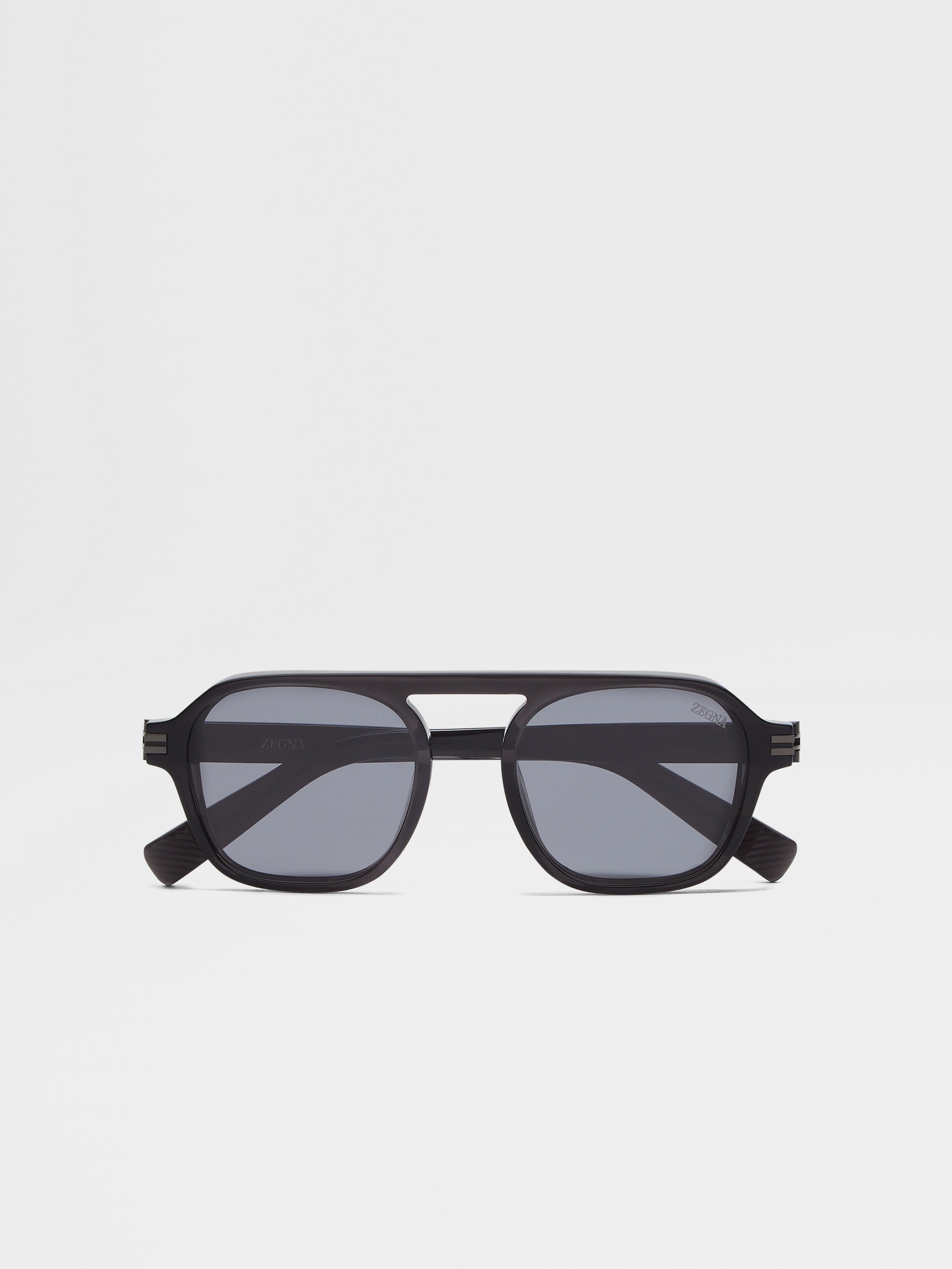 Transparent Dark Grey Aurora II Acetate Sunglasses Main product photo