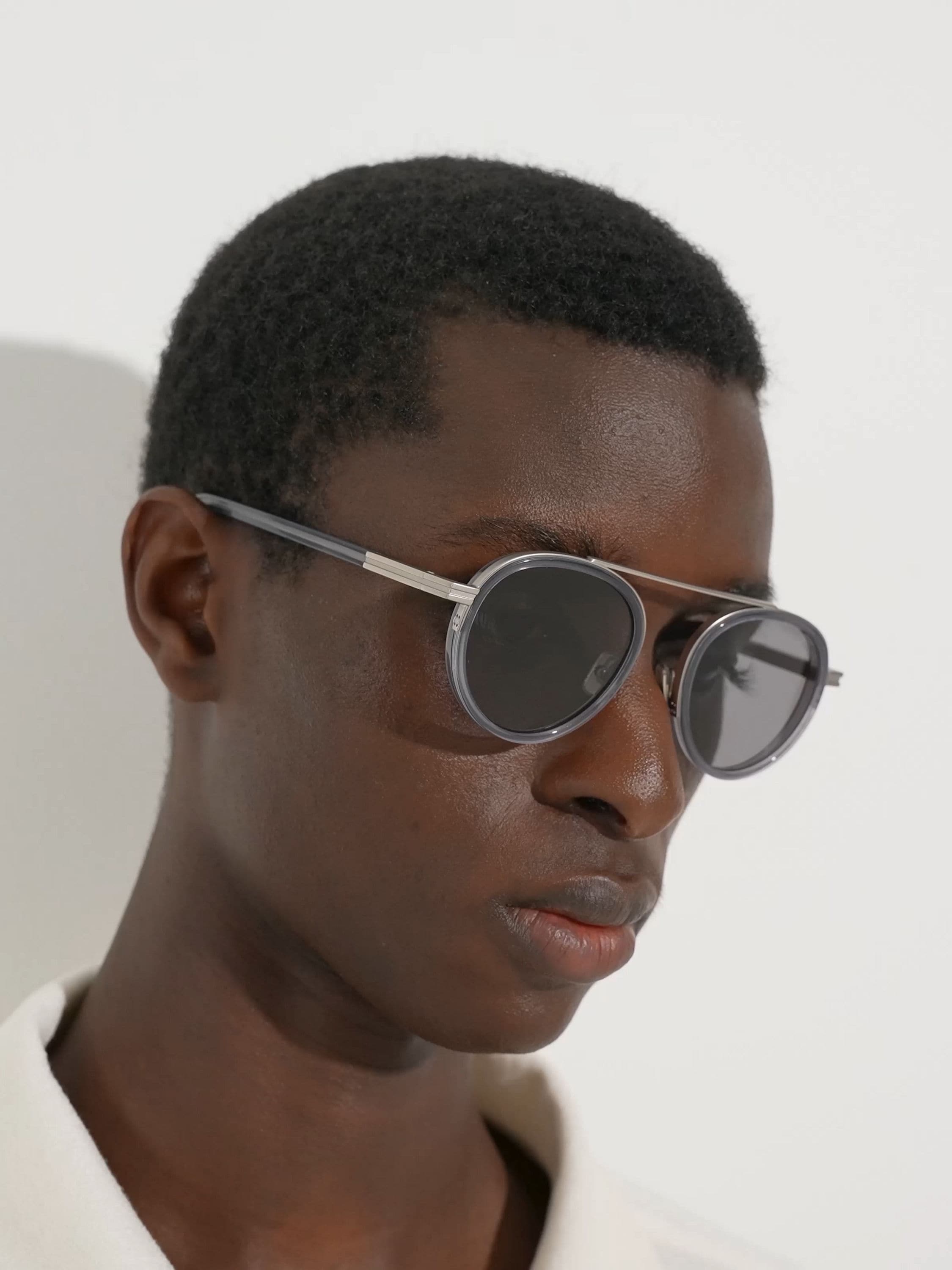 Grey Orizzonte II Acetate and Metal Sunglasses