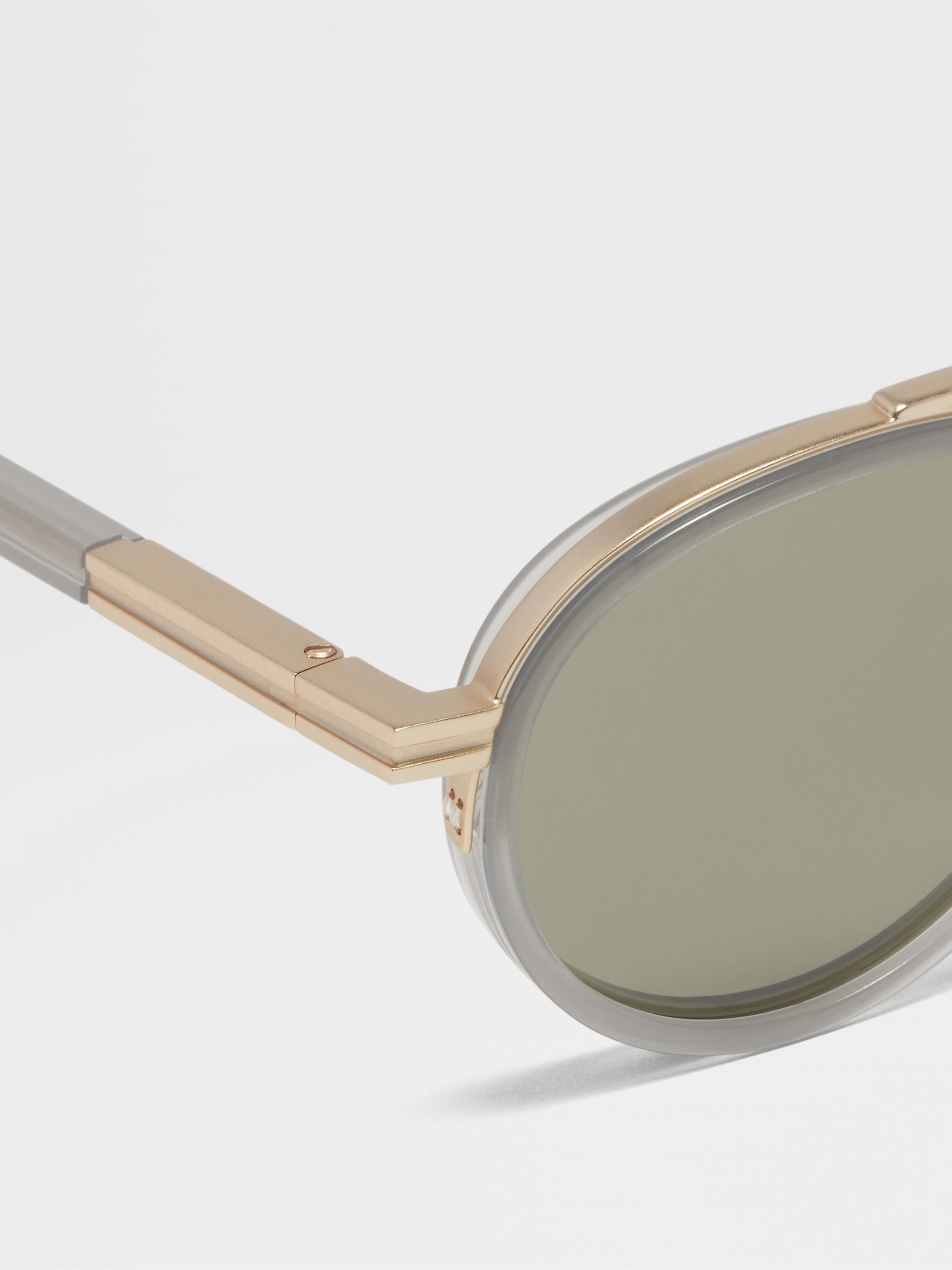 Green Orizzonte II Acetate and Metal Sunglasses Product detail photo #1