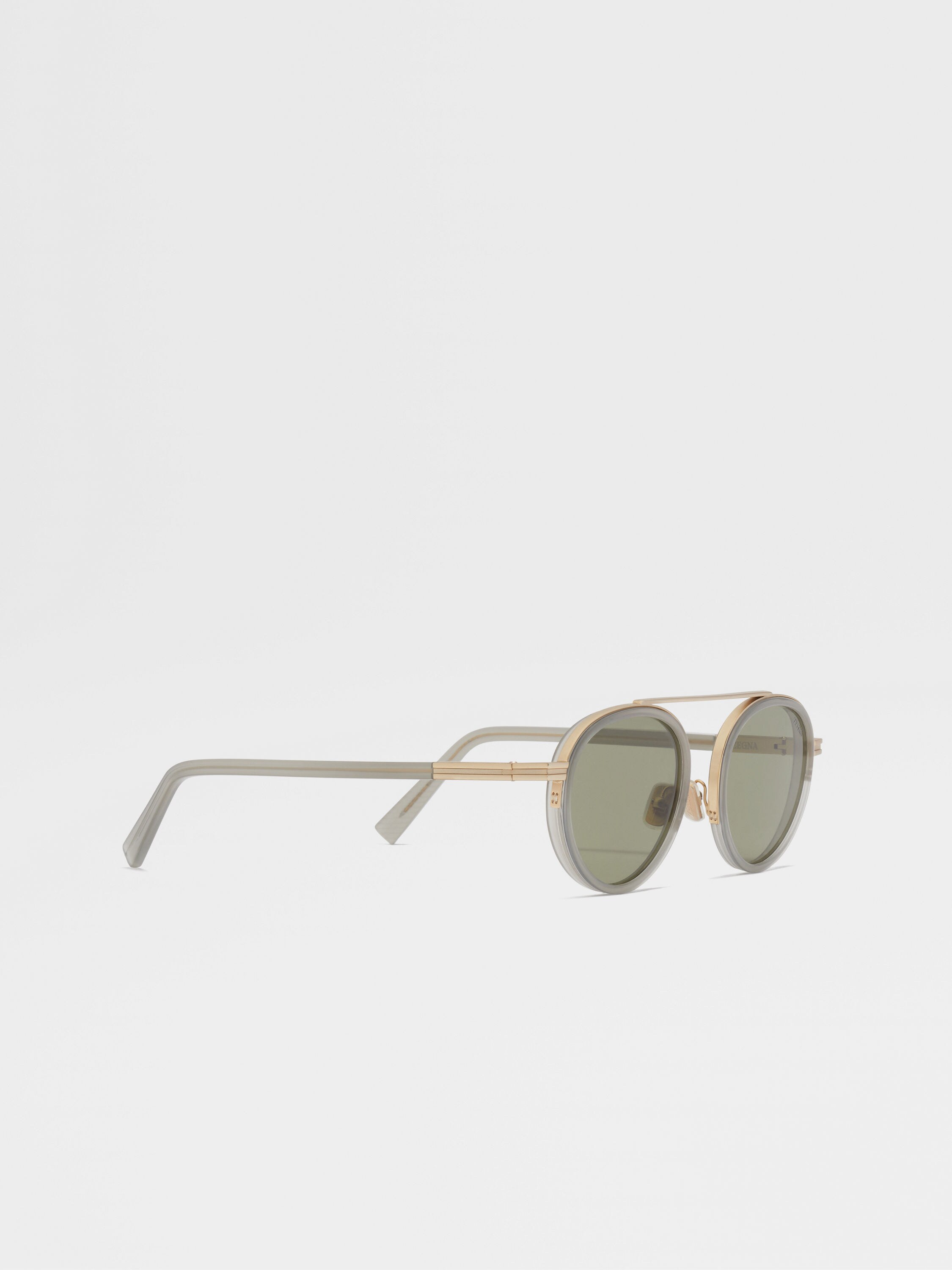 Green Orizzonte II Acetate and Metal Sunglasses Product detail photo #2