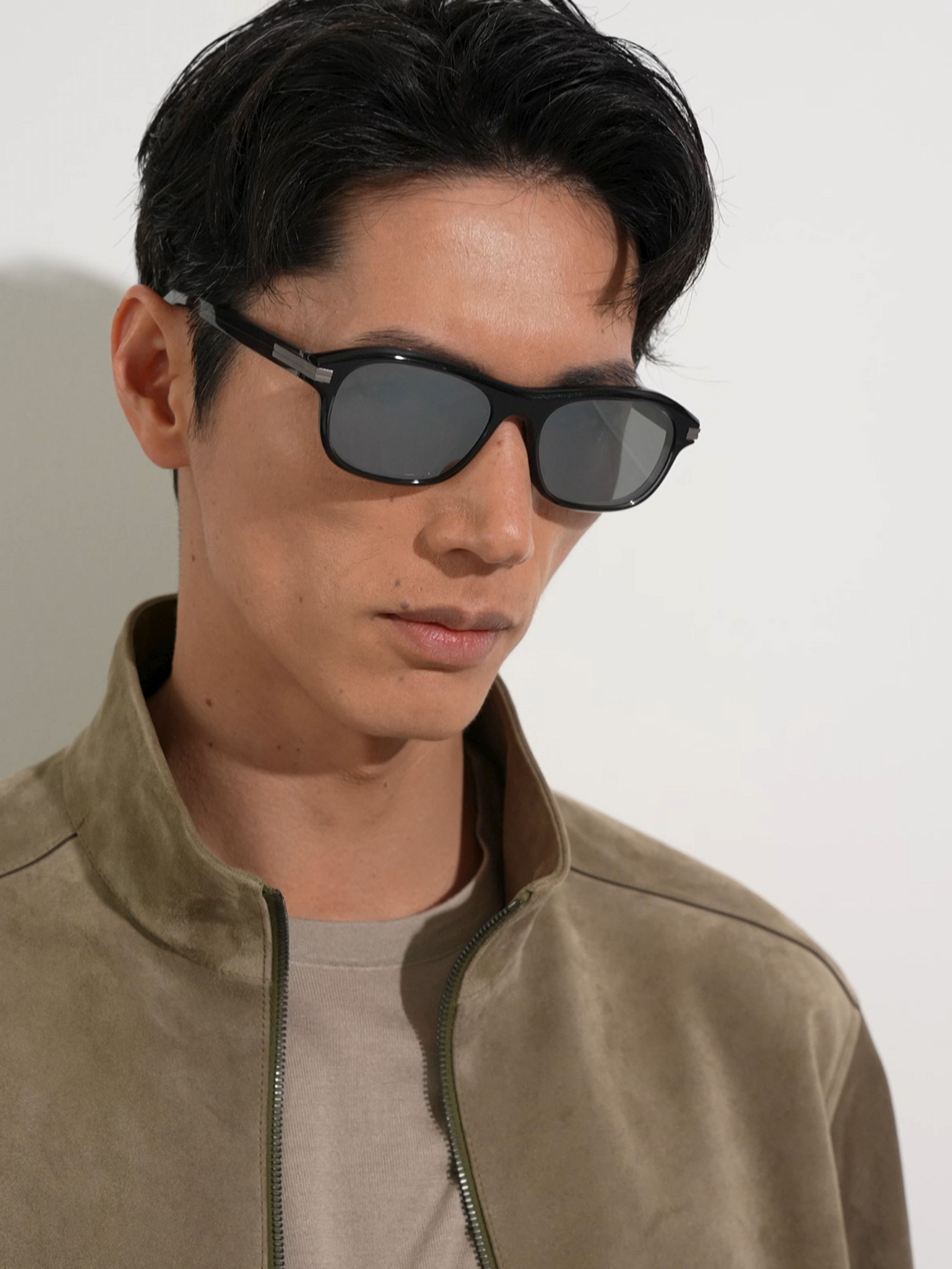 Transparent Grey Acetate Sunglasses