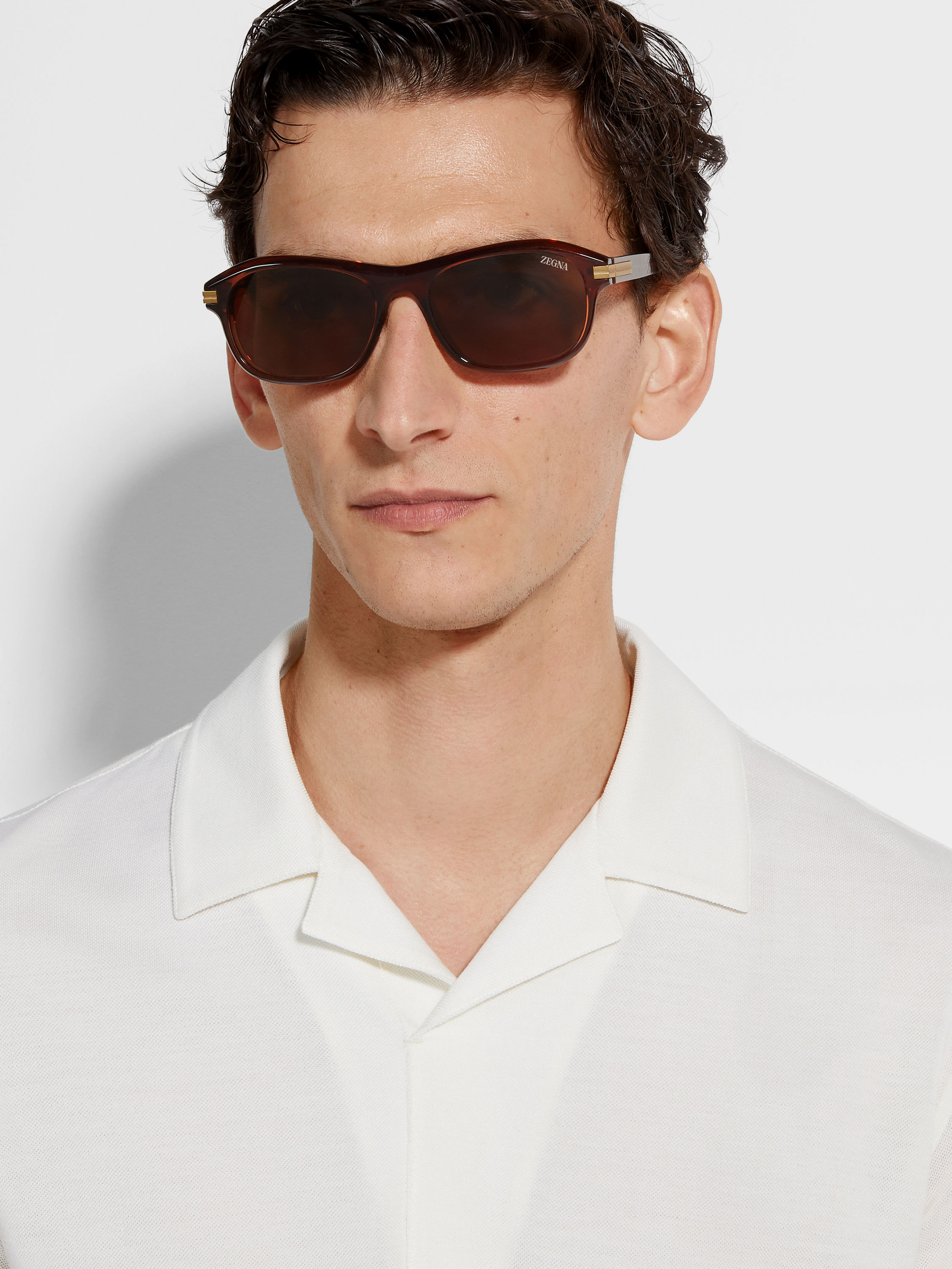 Transparent Foliage Acetate Sunglasses Product detail photo #3