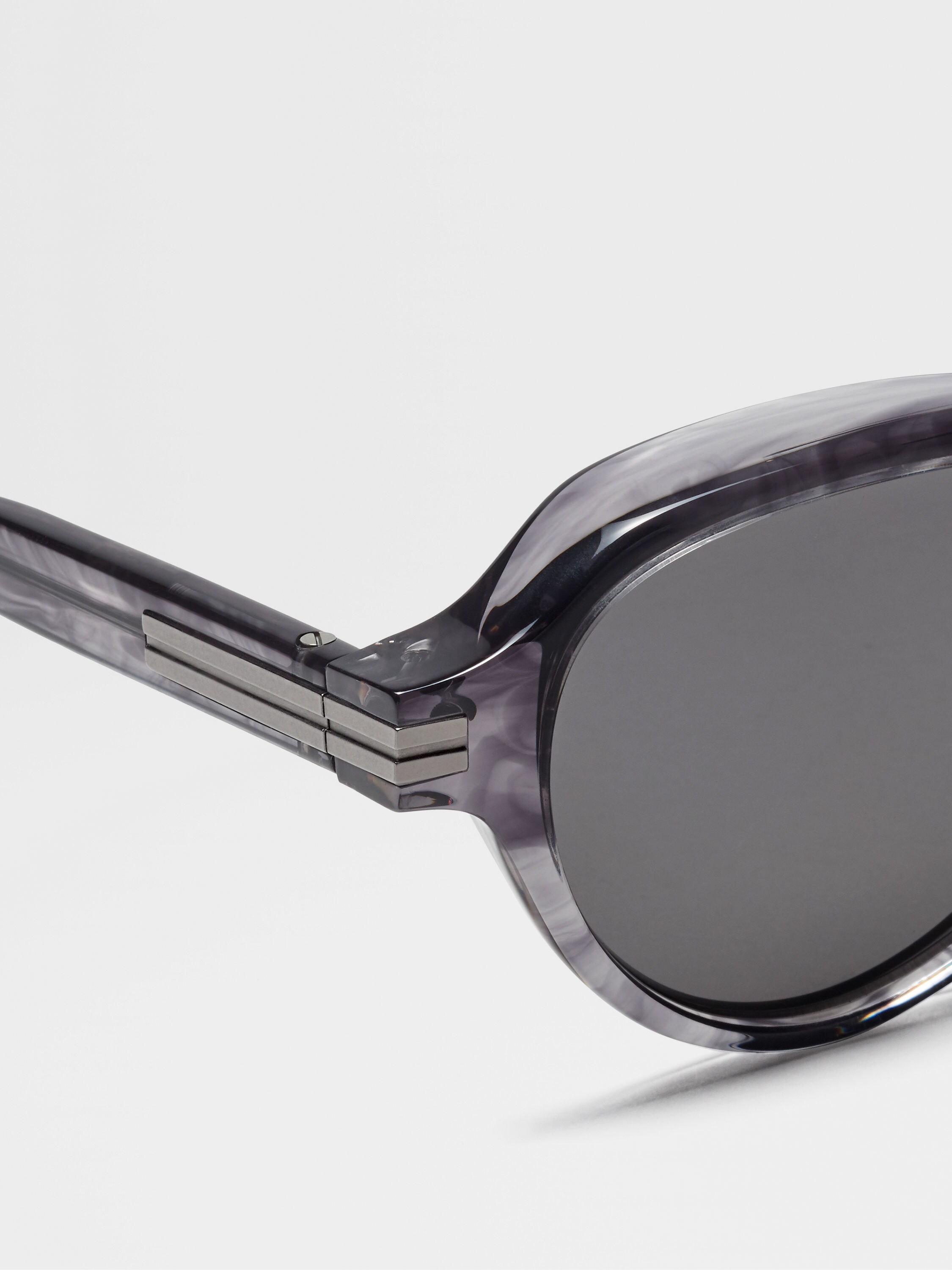 Transparent Grey Havana Acetate Sunglasses Product detail photo #1