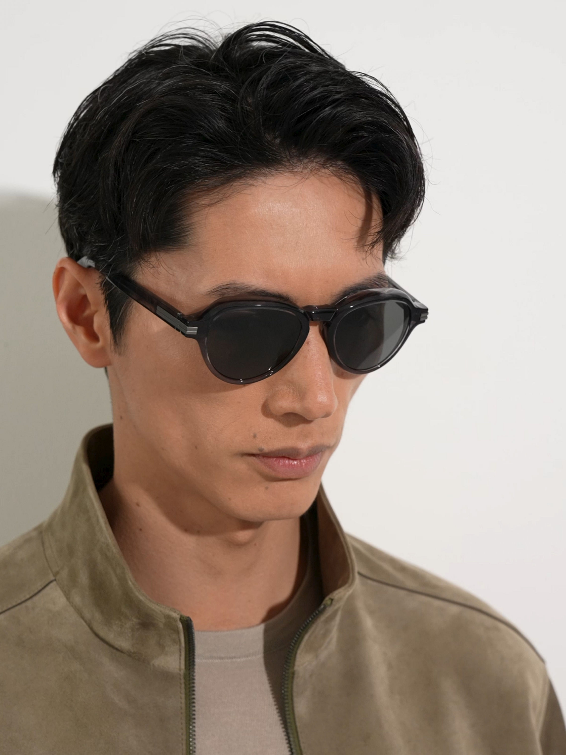 Transparent Grey Havana Acetate Sunglasses