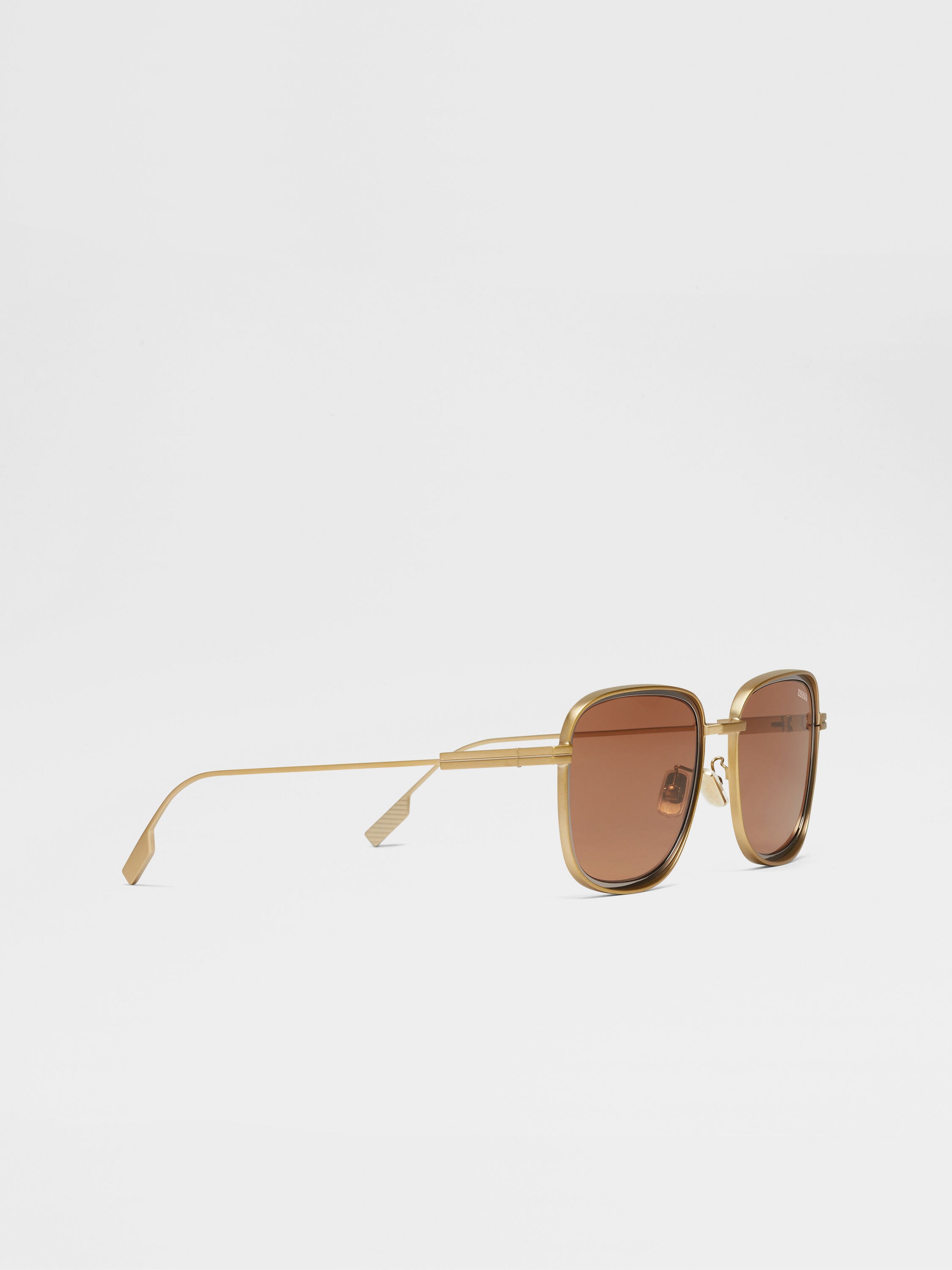 Satin Brass Metal Sunglasses Product detail photo #2
