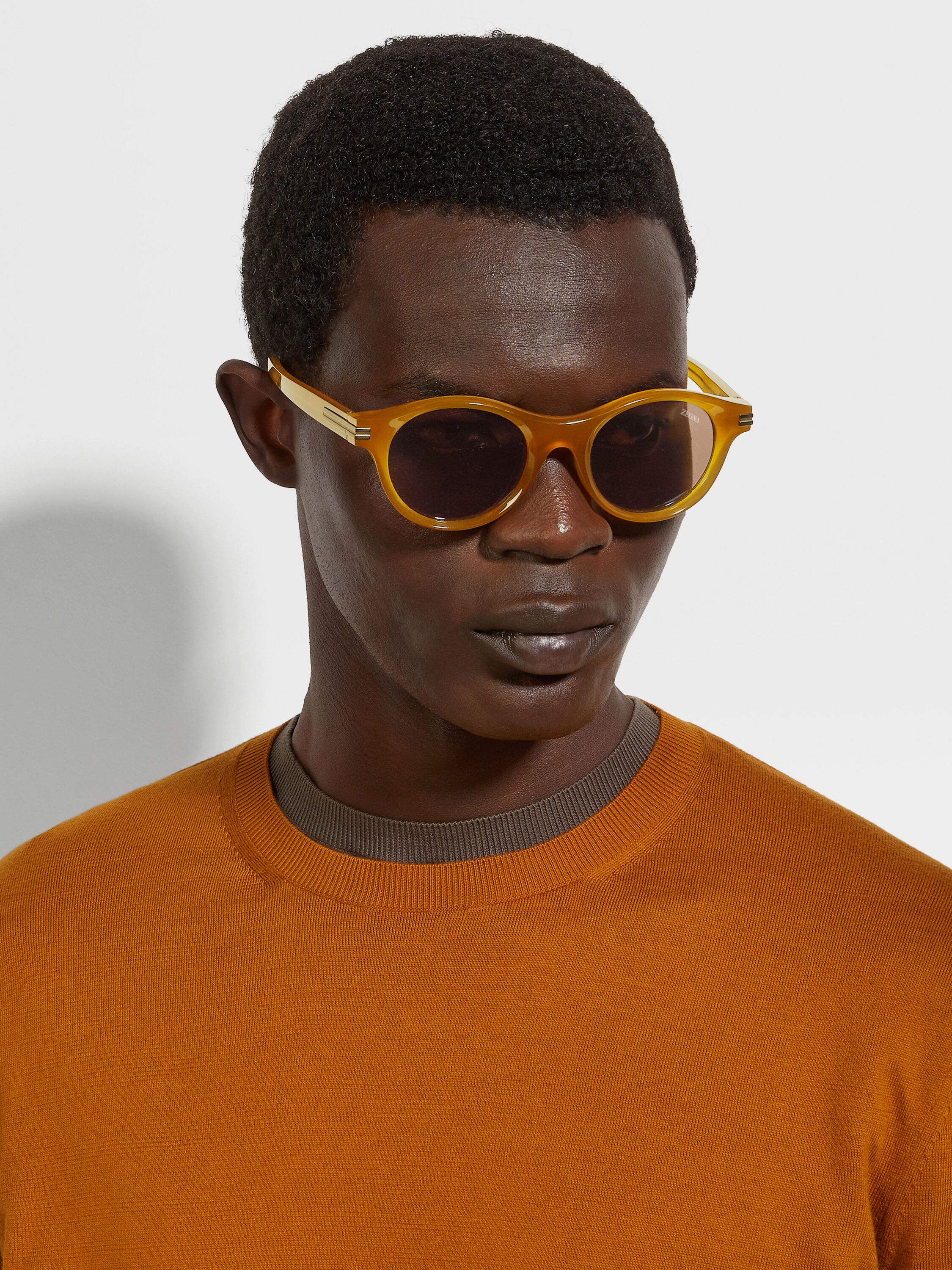 Dark Yellow Acetate Sunglasses Product detail photo #3