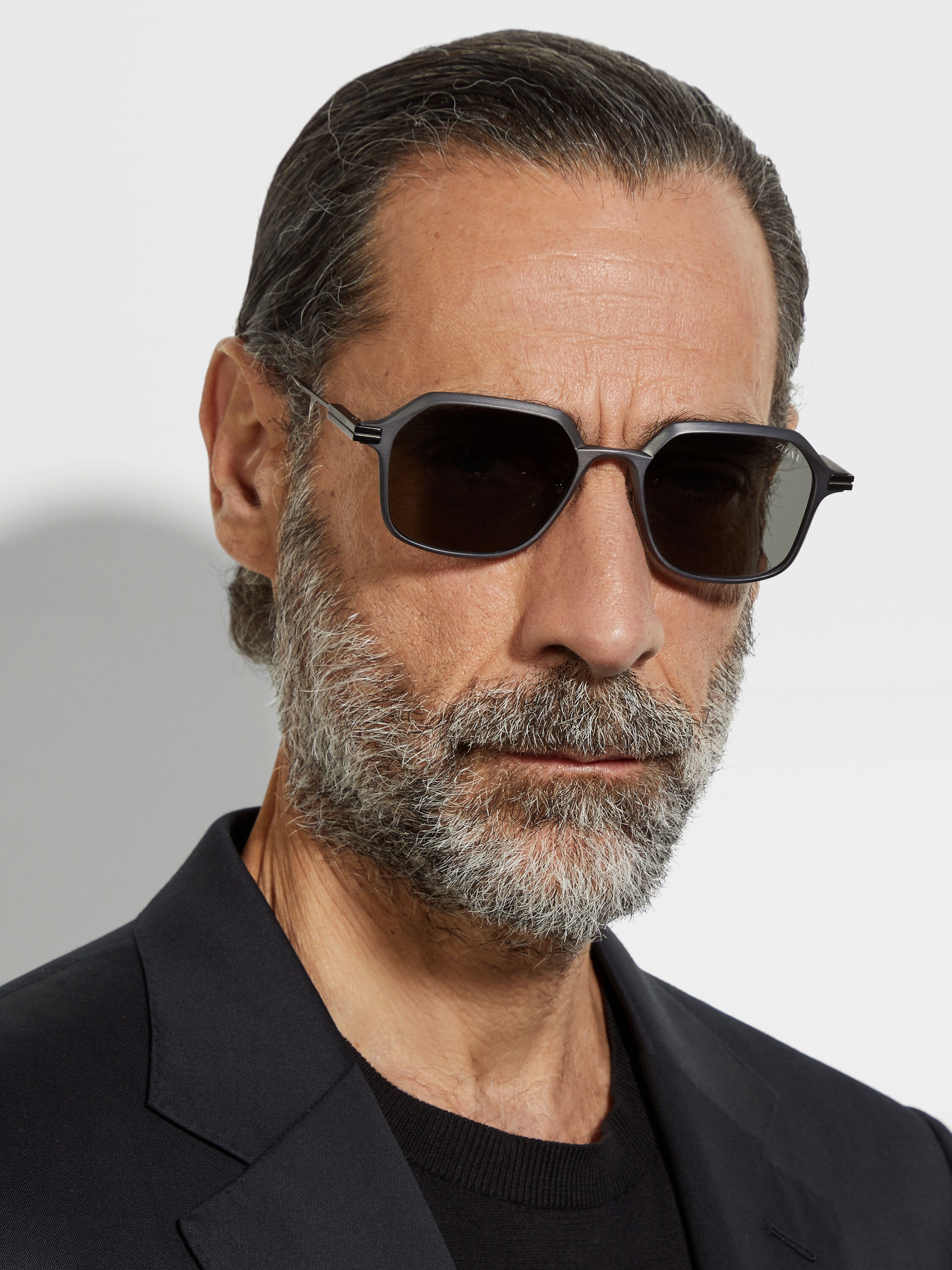 Grey Aluminum and Metal Sunglasses Product detail photo #3