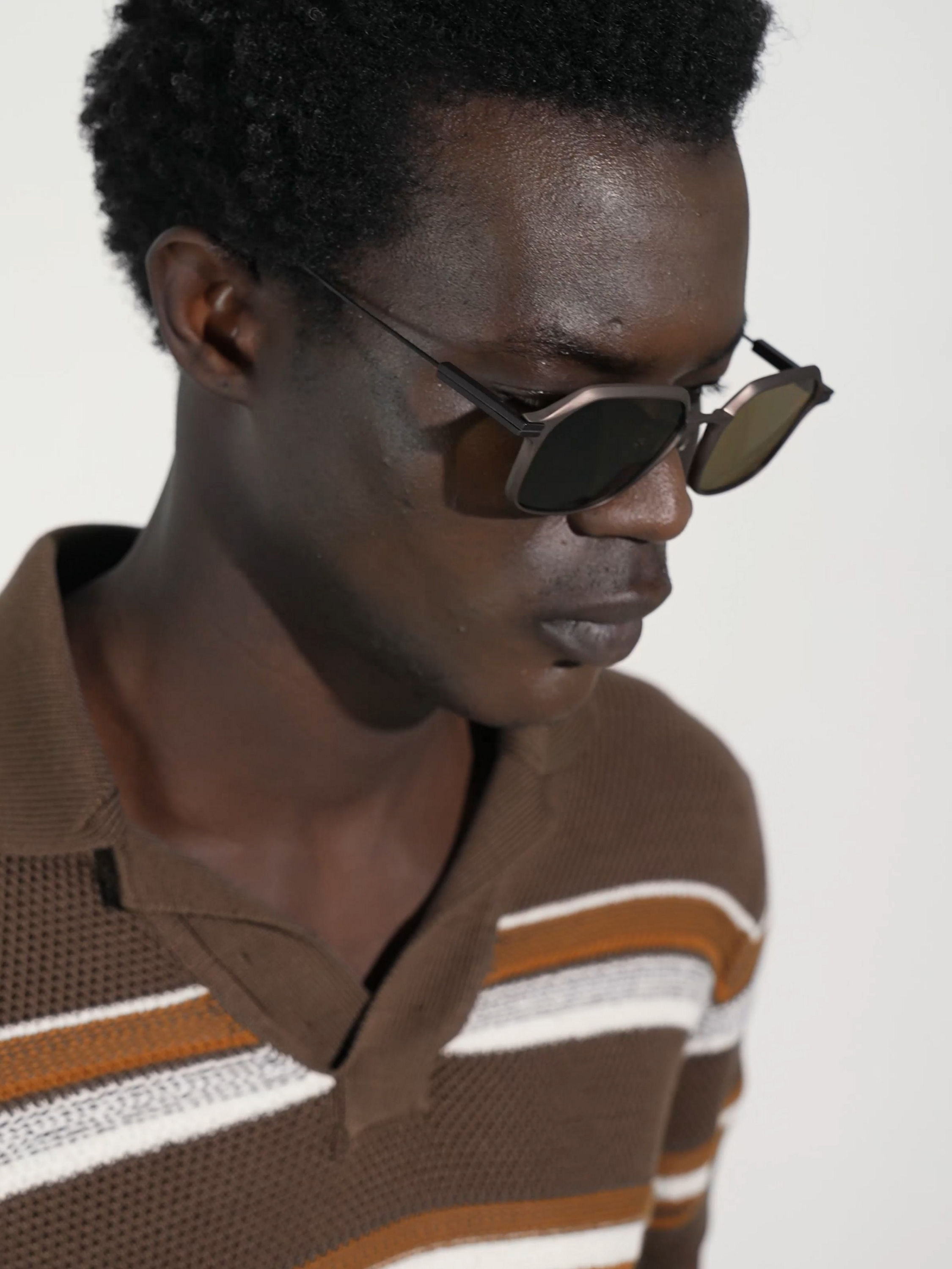 Dark Brown Aluminum and Metal Sunglasses