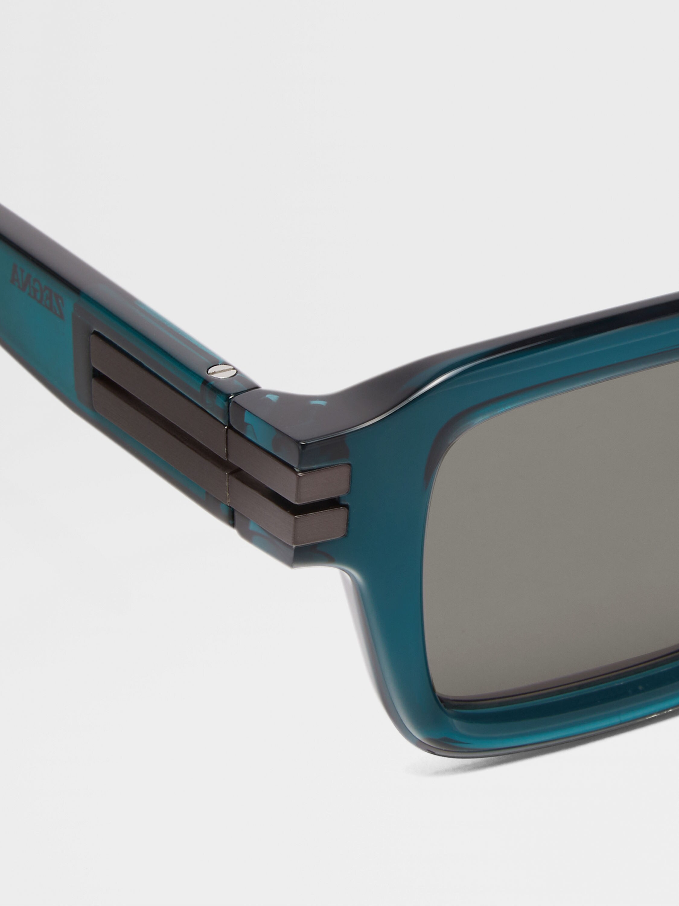 Milky Dark Green Acetate Sunglasses Product detail photo #1