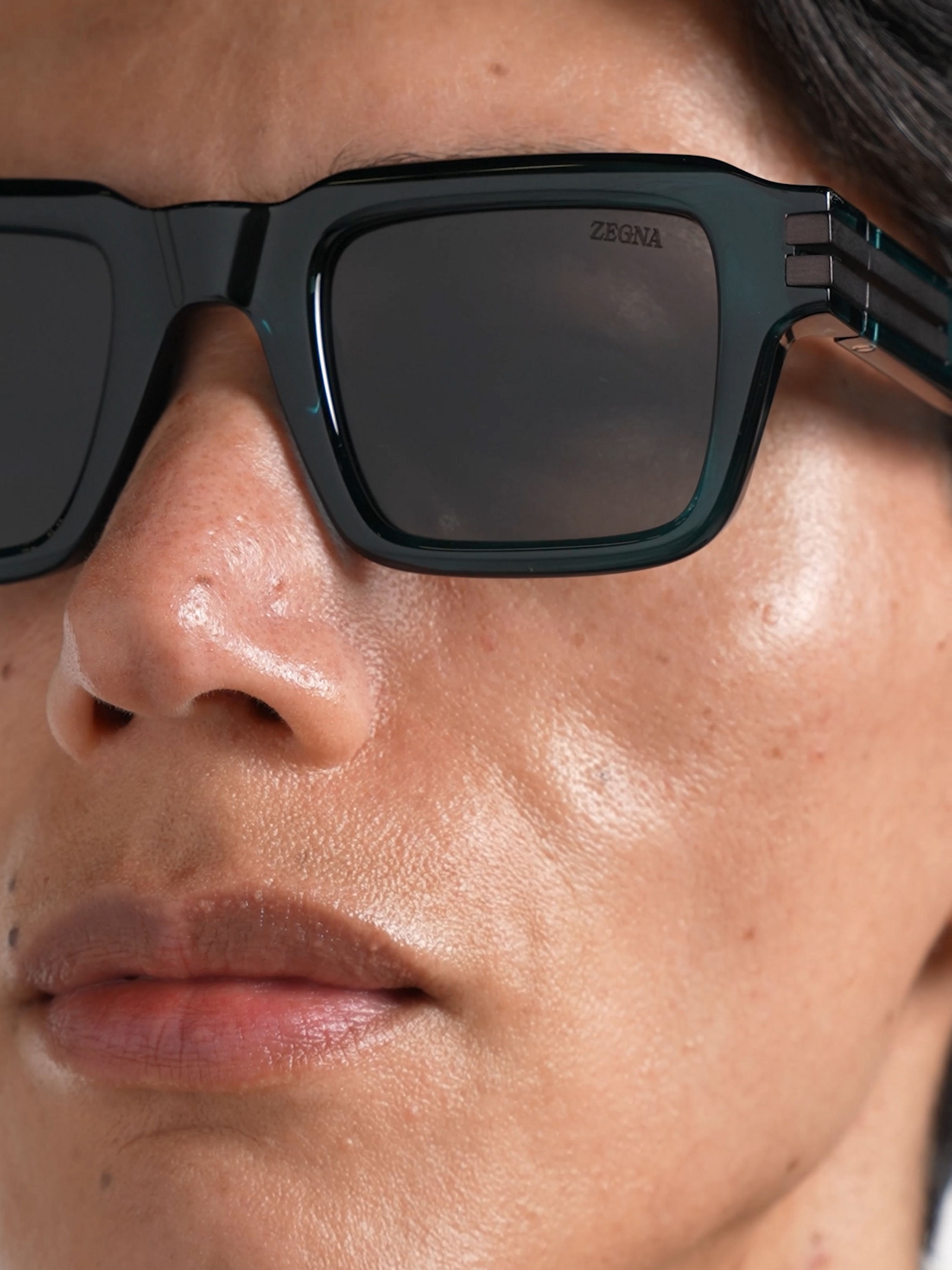 Milky Dark Green Acetate Sunglasses