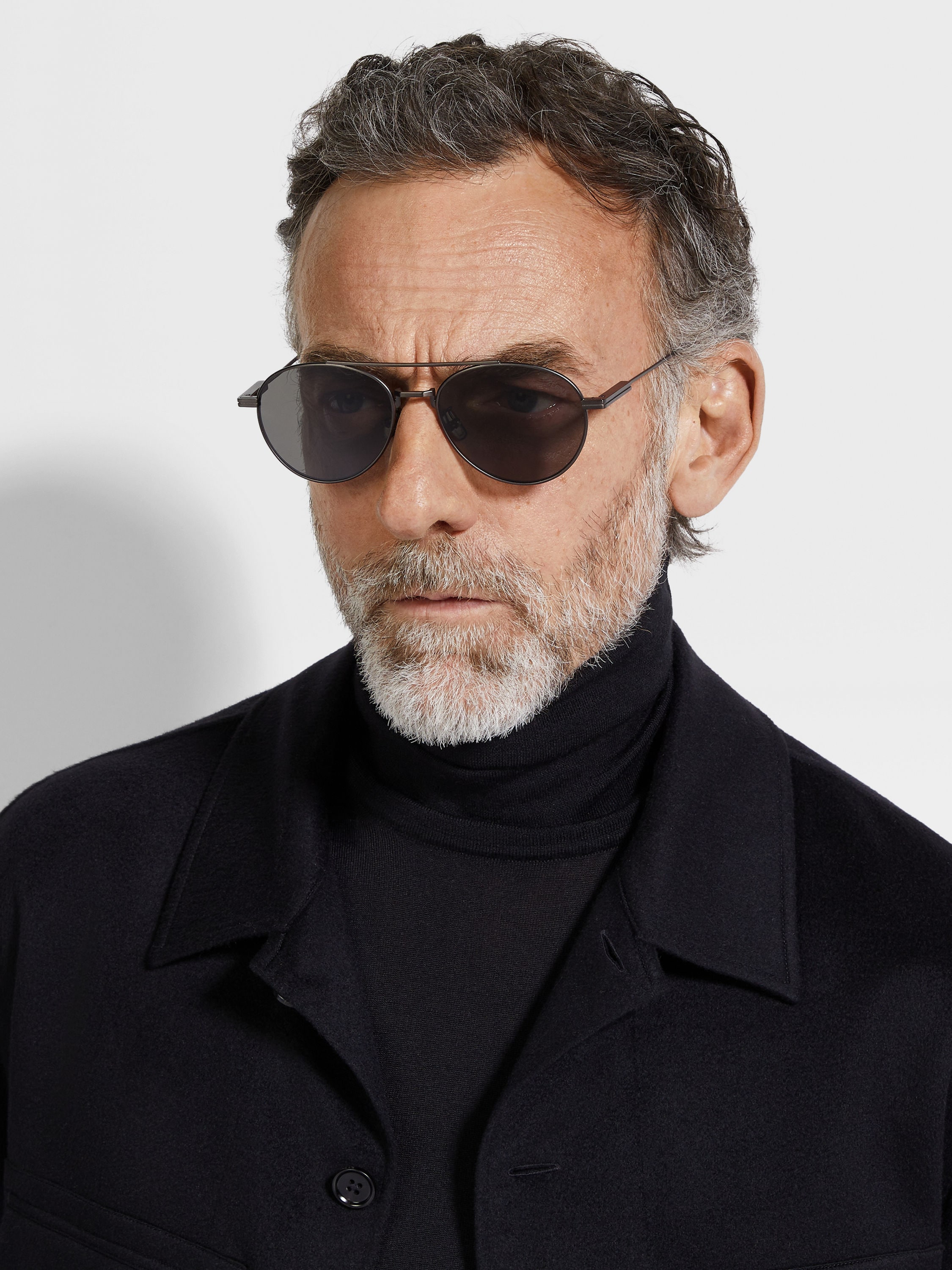 Satin Dark Grey Titanium Sunglasses Product detail photo #3