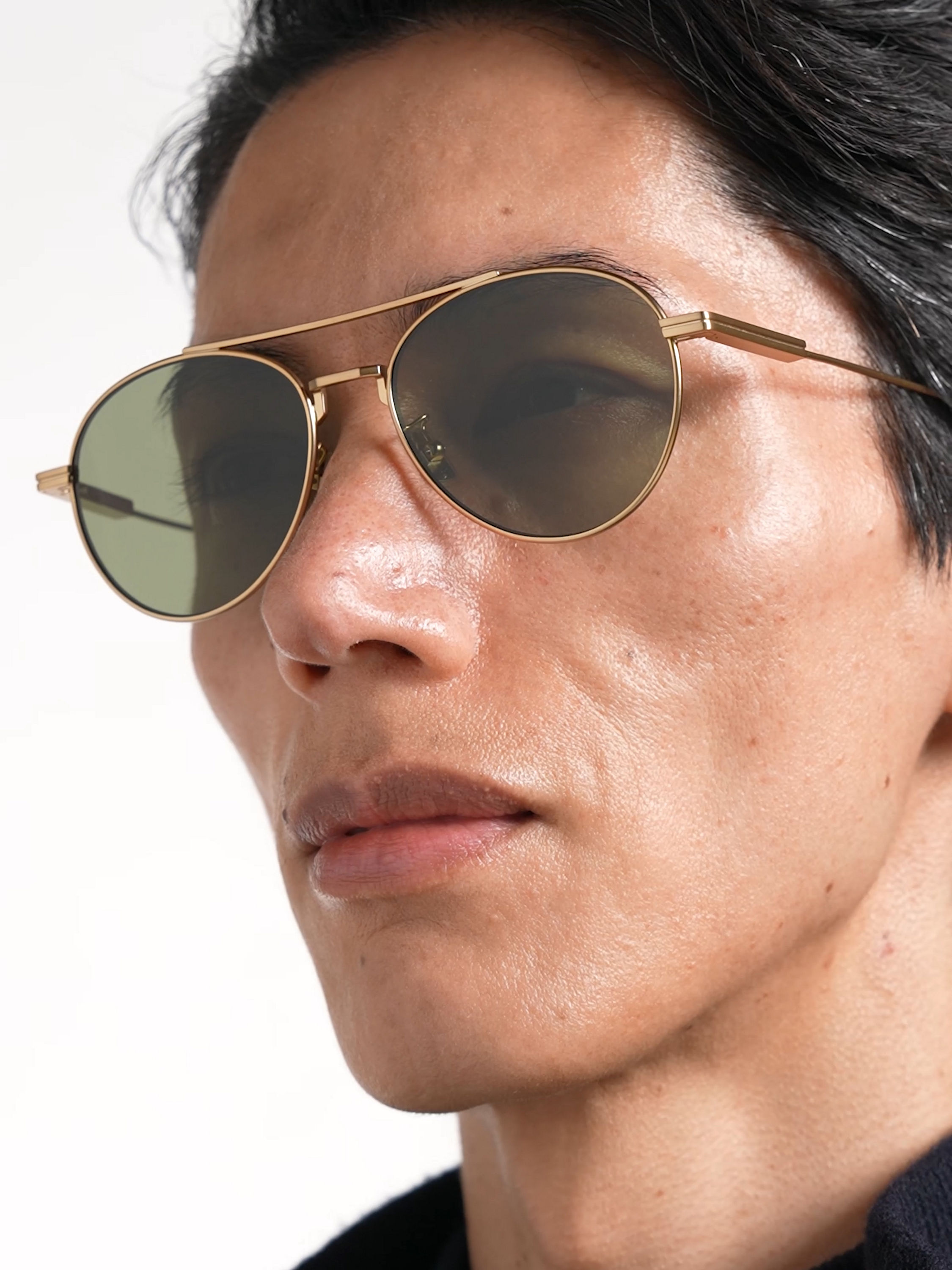 Satin Brass Titanium Sunglasses