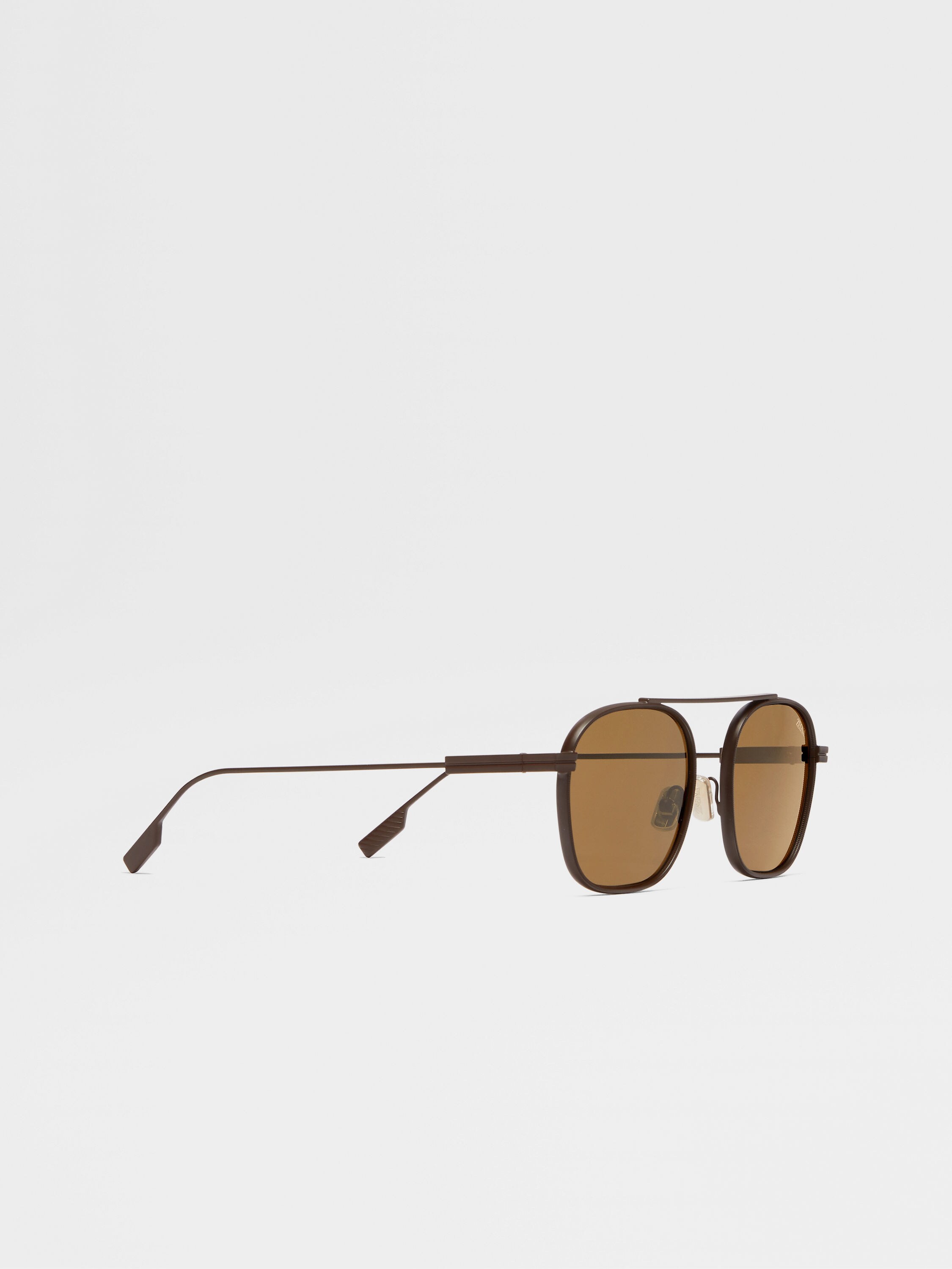 Dark Brown Orizzonte I Metal Sunglasses Product detail photo #2