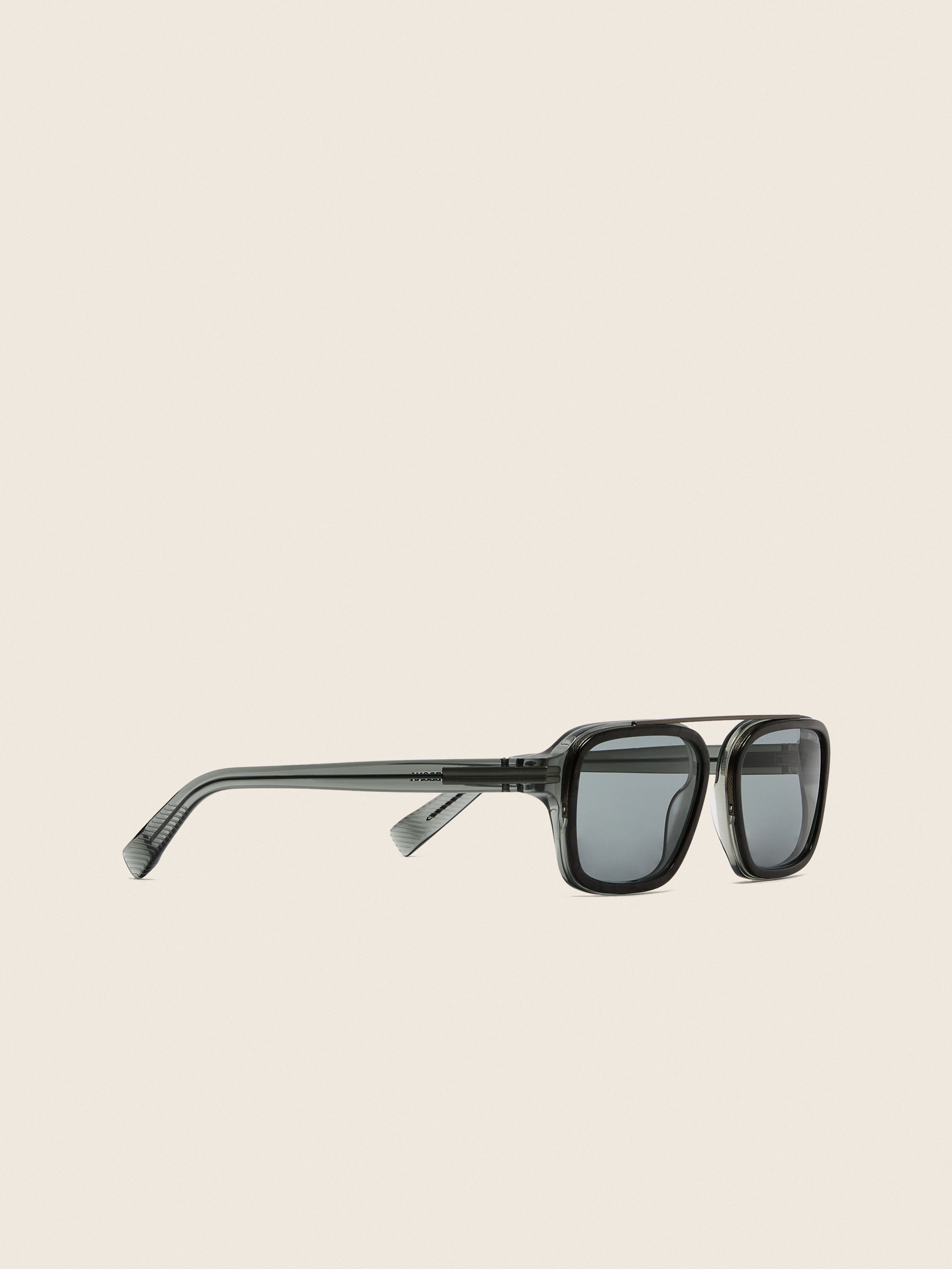 Transparent Grey Acetate Sunglasses Product detail photo #2