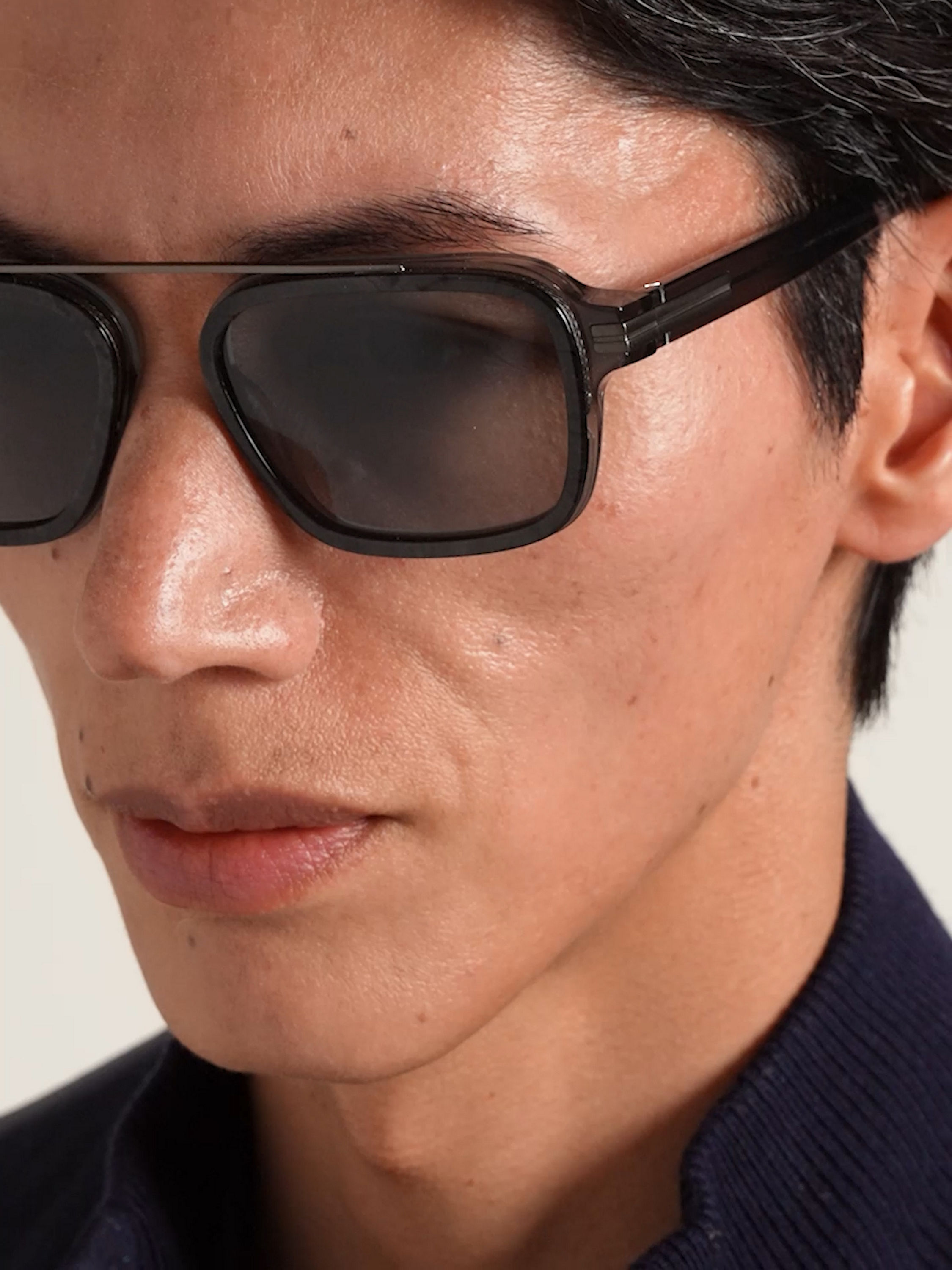 Transparent Grey Acetate Sunglasses