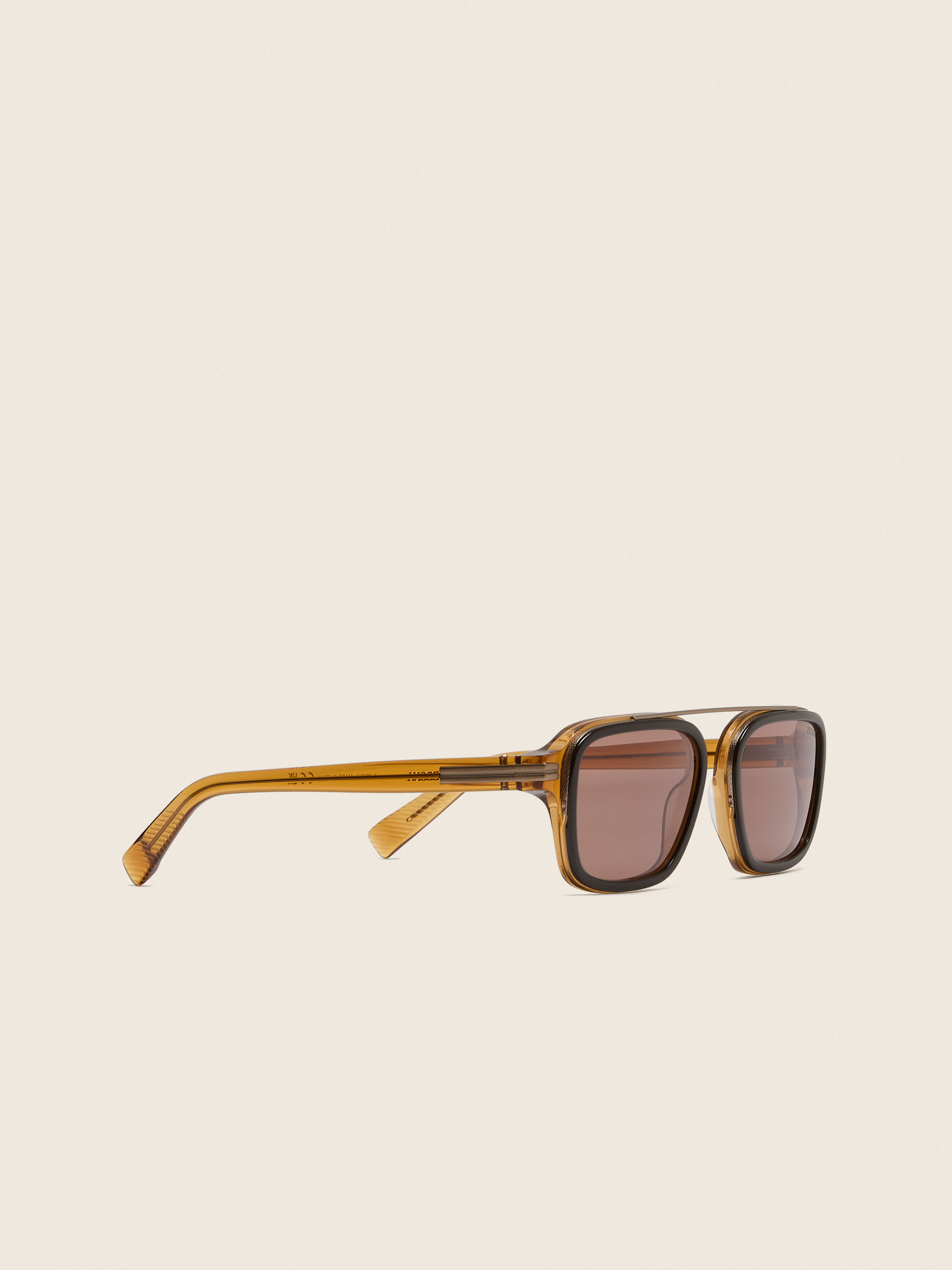 Transparent Brown Acetate Sunglasses Product detail photo #2