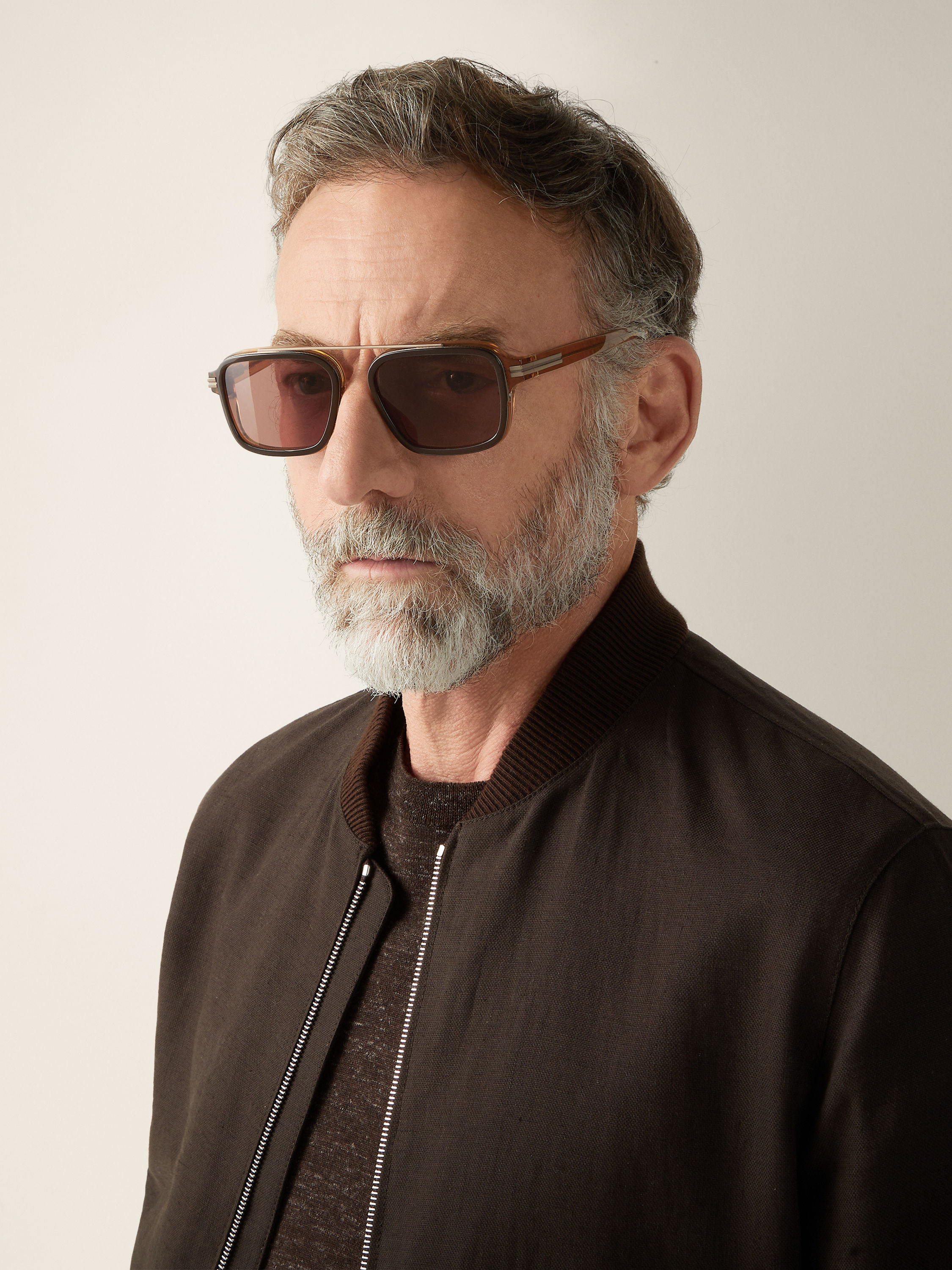 Transparent Brown Acetate Sunglasses Product detail photo #3