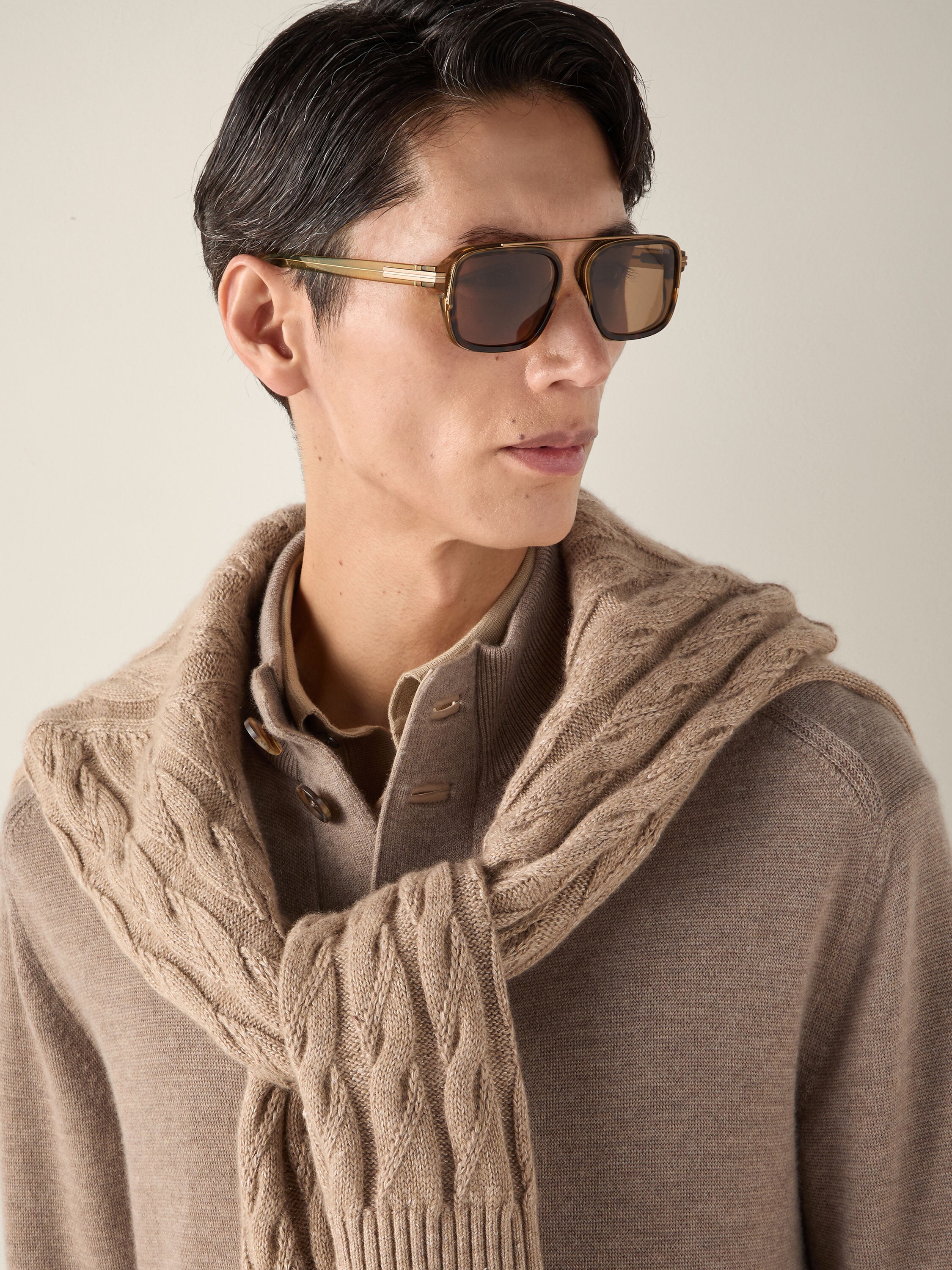 Transparent Havana Brown Acetate Sunglasses Product detail photo #3