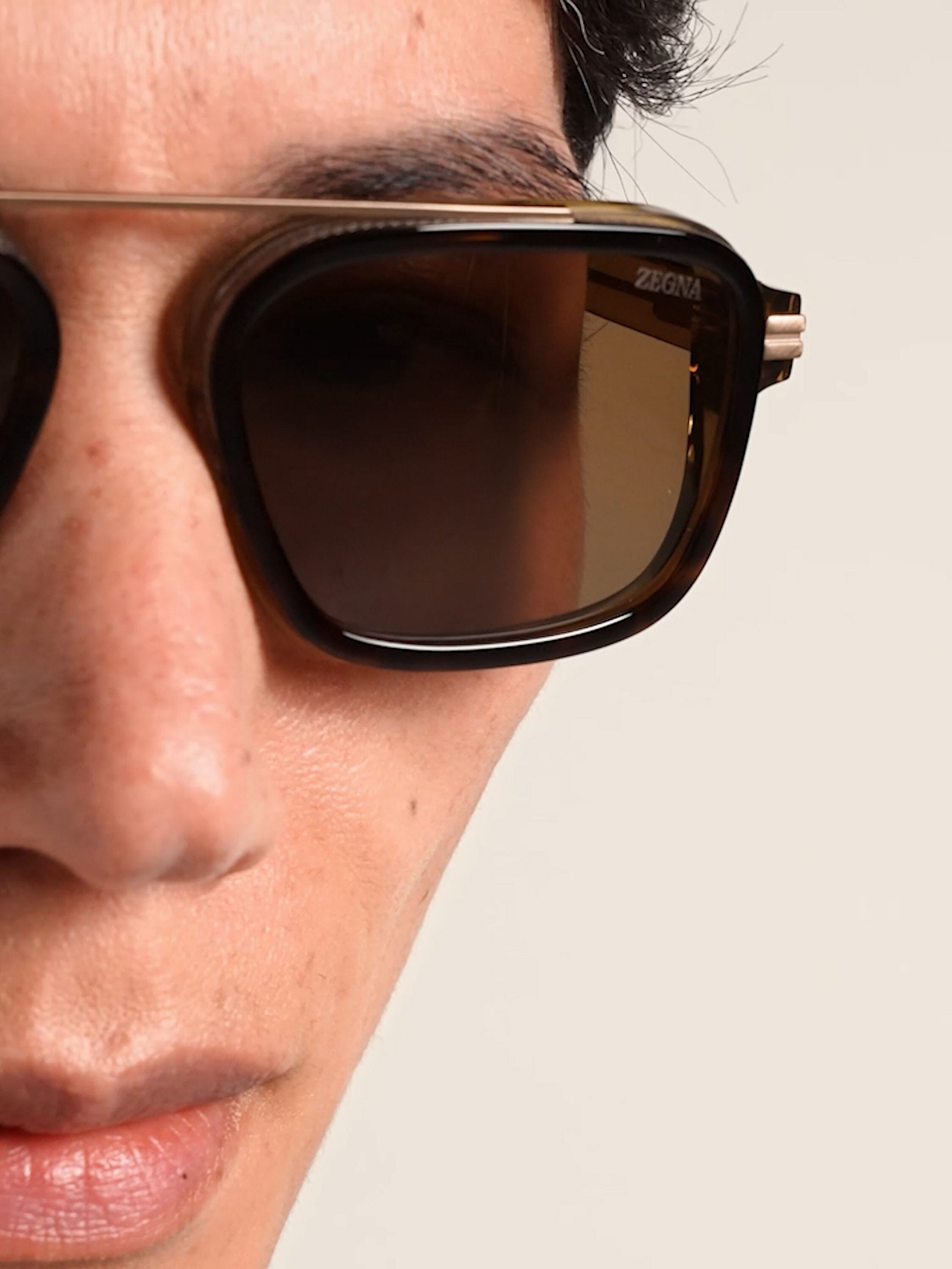 Transparent Havana Brown Acetate Sunglasses