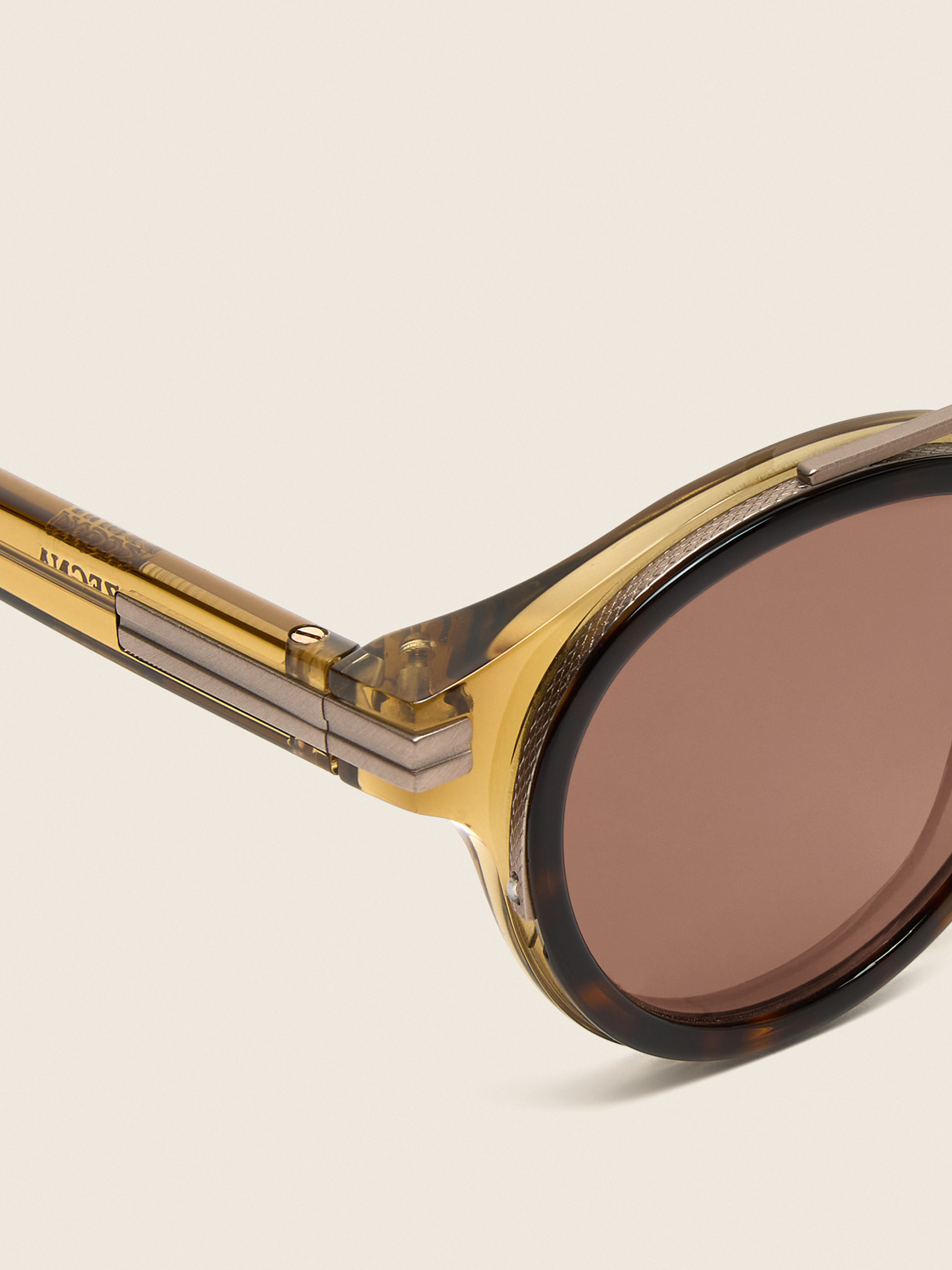 透明哈瓦那浅棕色醋酸纤维太阳镜 產品細節圖 #1