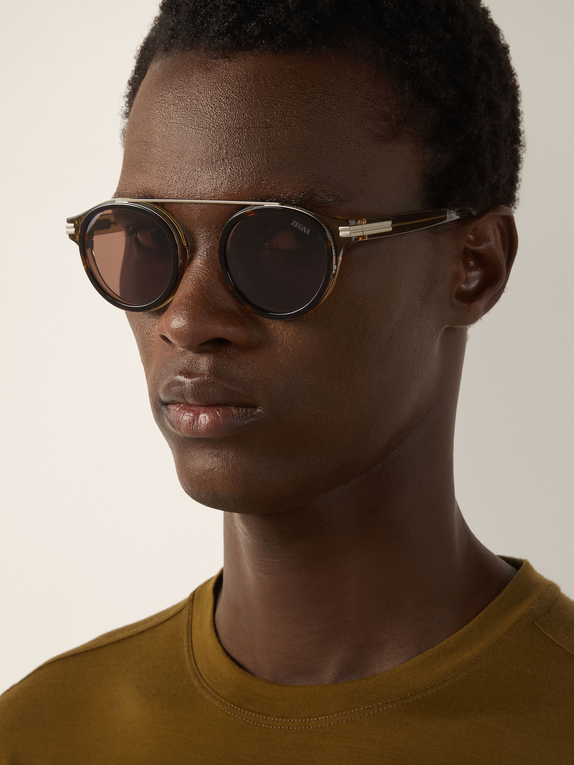 透明哈瓦那浅棕色醋酸纤维太阳镜 產品細節圖 #3