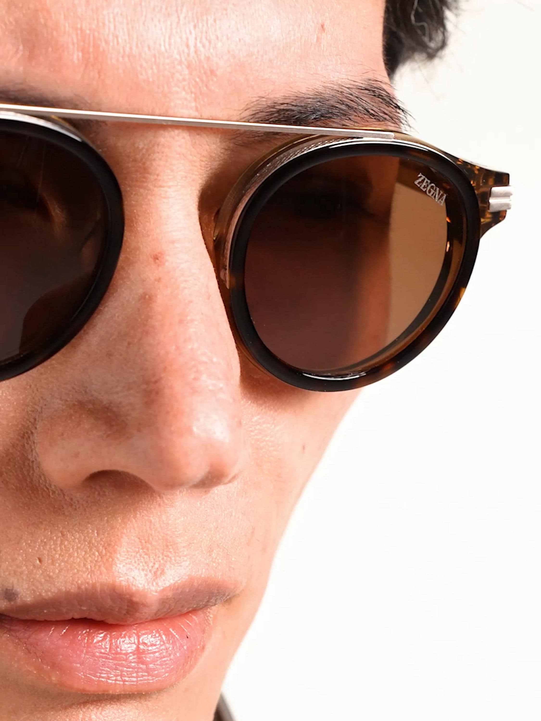 透明哈瓦那浅棕色醋酸纤维太阳镜