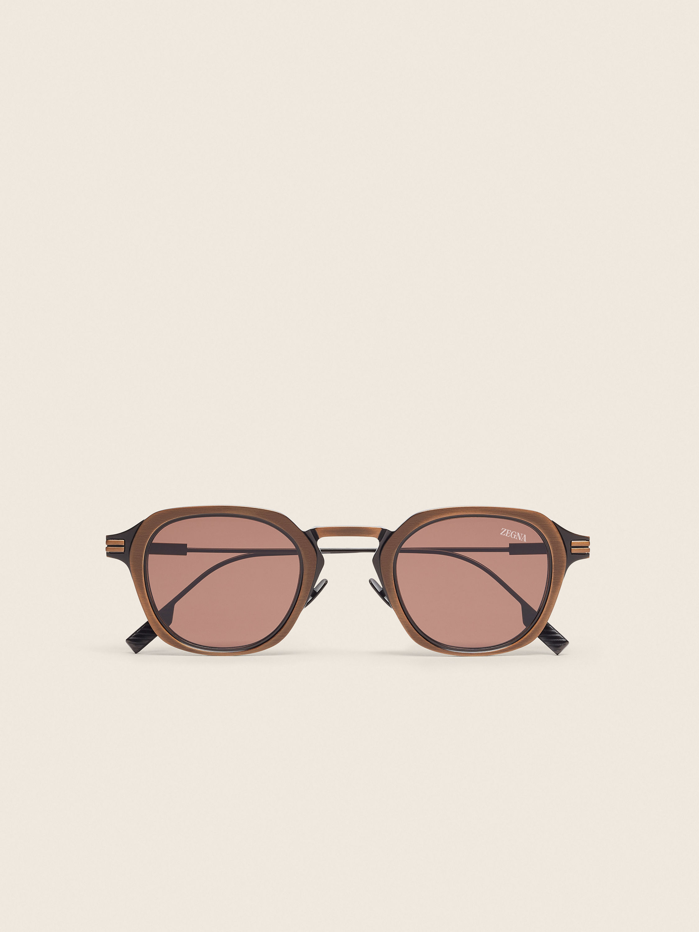 Dark Bronze Orizzonte I Titanium and Buffalo Horn Sunglasses Main product photo